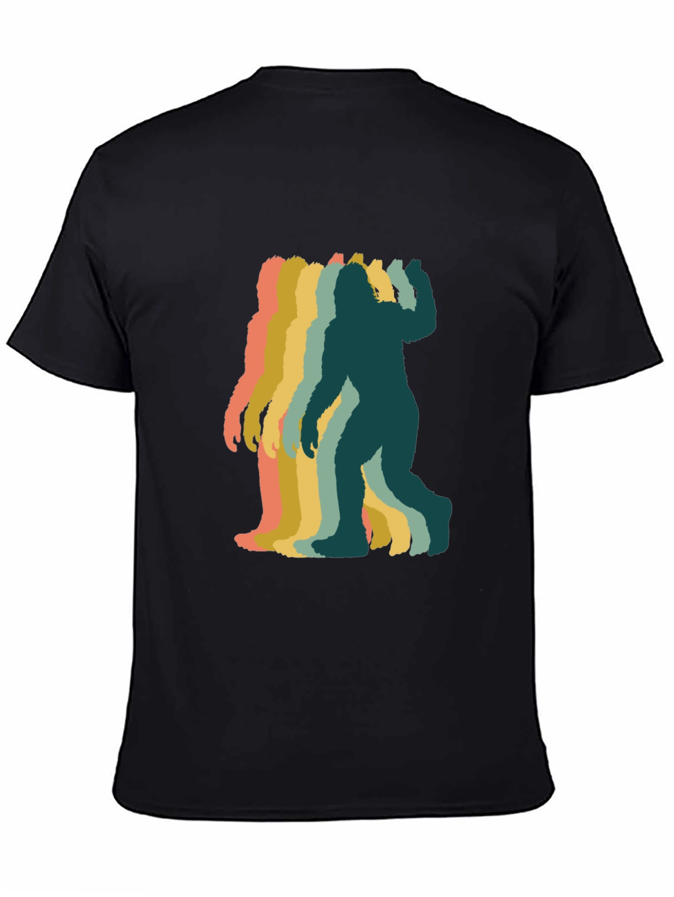 Retro Bigfoot Silhouette Graphic T-Shirt - Black