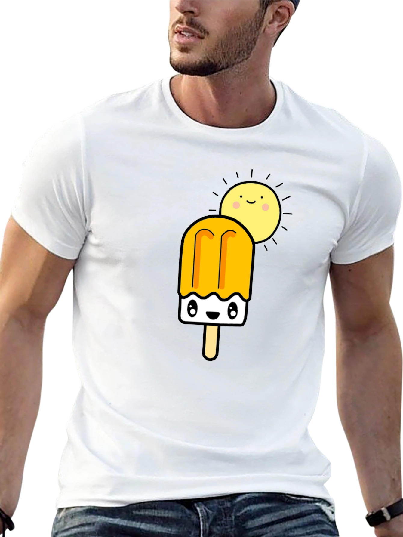 Cute Popsicle & Sun Graphic Tee - Summer Fun
