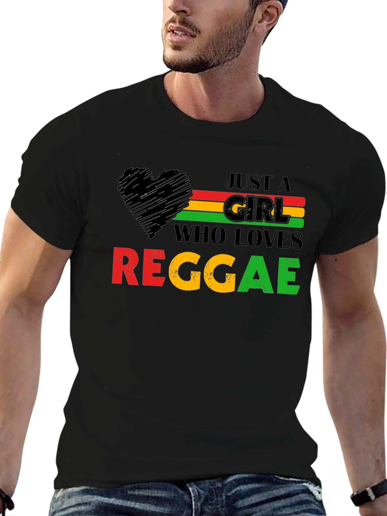 Just A Girl Who Loves Reggae T-Shirt - Black