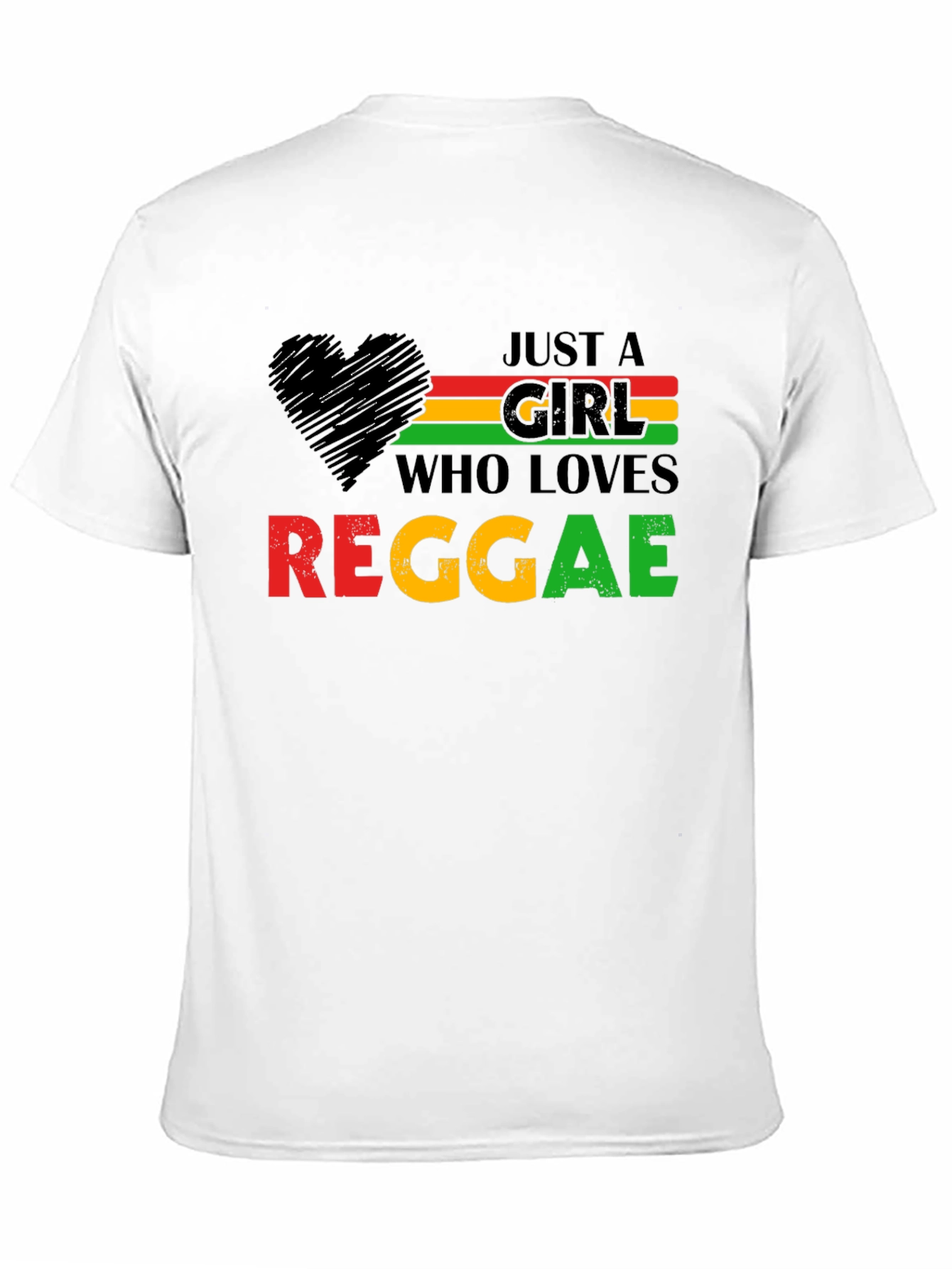 Just A Girl Who Loves Reggae T-Shirt - Black
