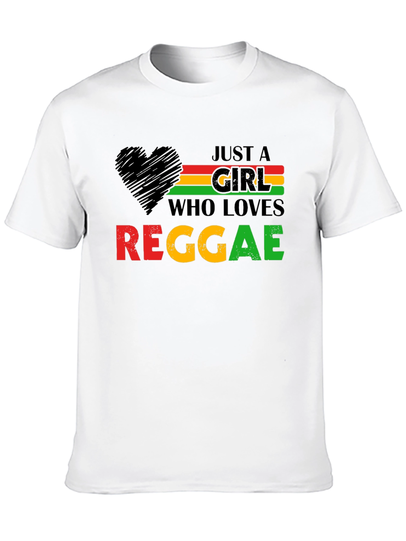 Just A Girl Who Loves Reggae T-Shirt - Black