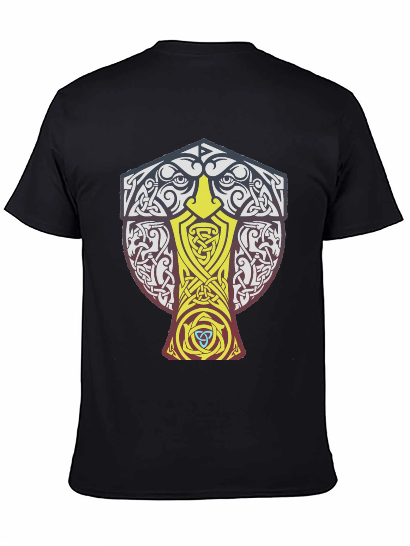 Viking Knotwork Raven T-Shirt - Black