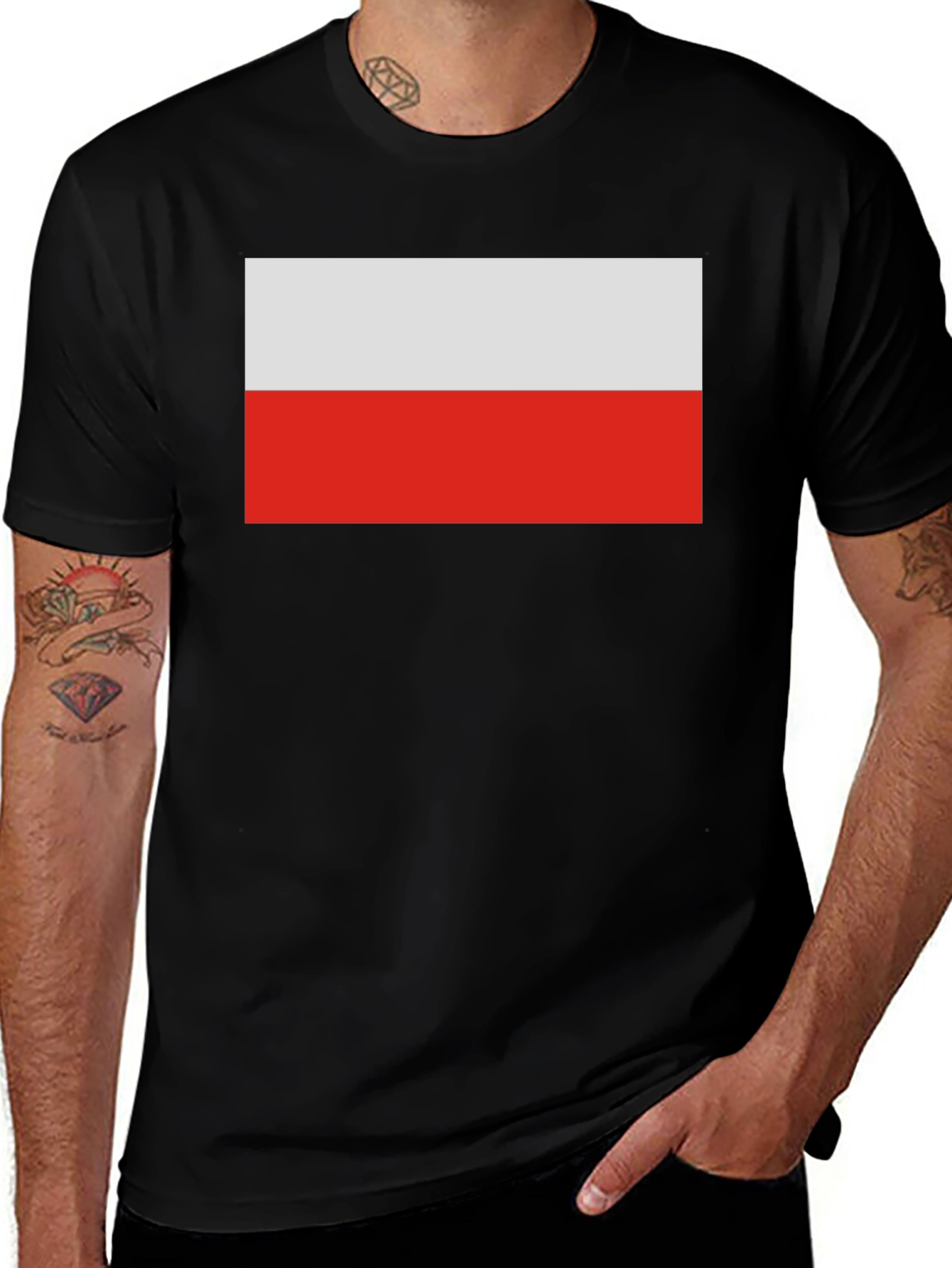 Poland Flag T-Shirt - Black Casual Tee