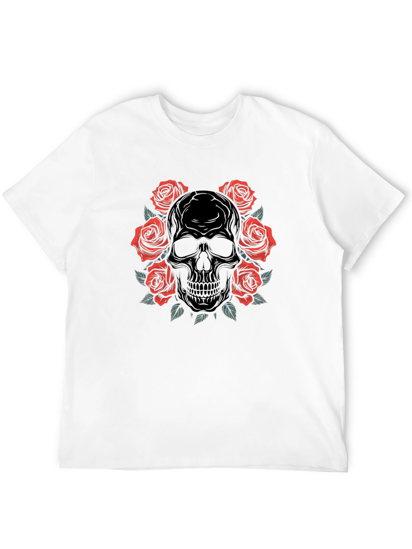 Skull & Roses Graphic Black T-Shirt