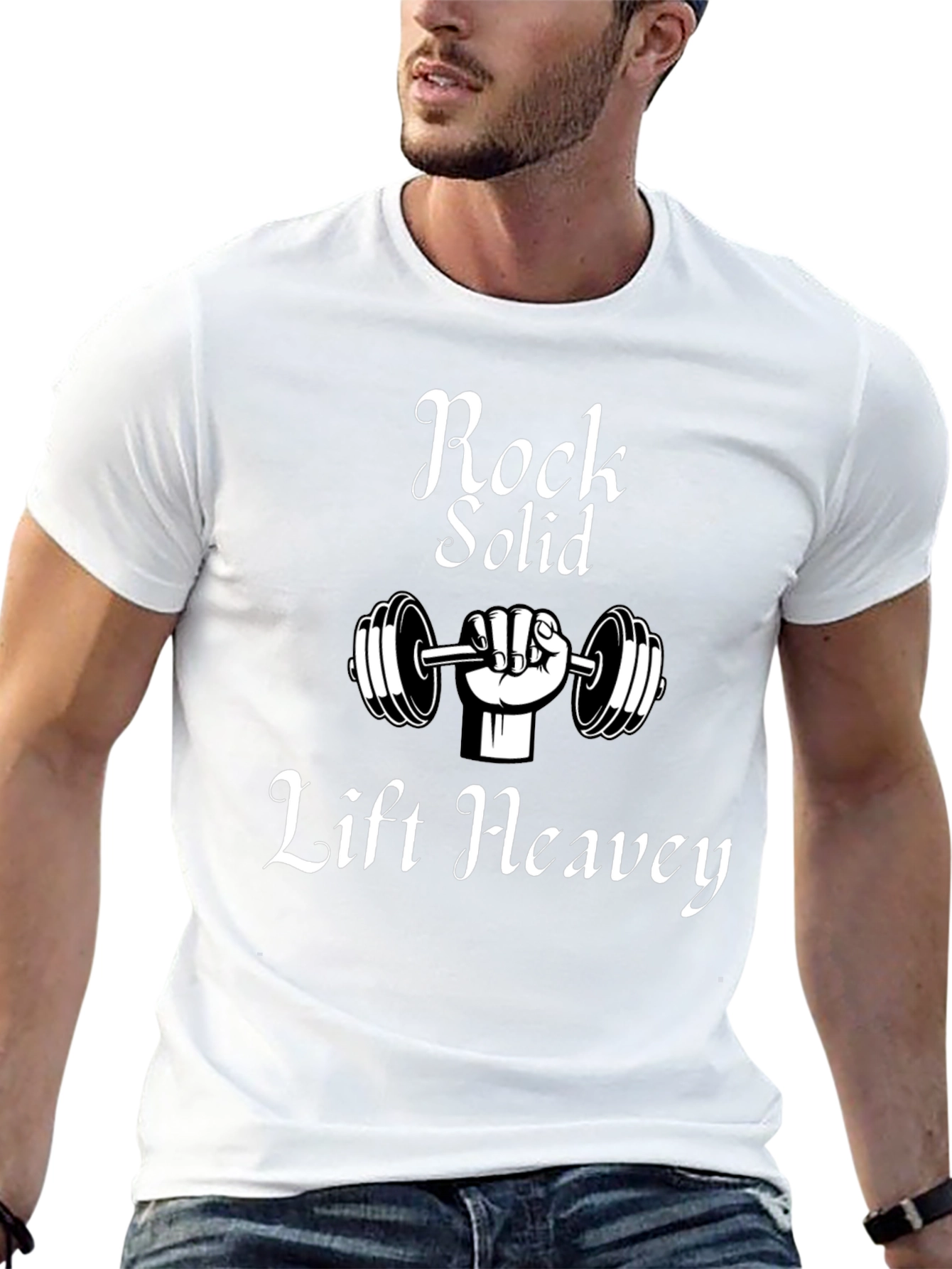 Rock Solid Lift Heavy T-Shirt - Gym Motivation Tee