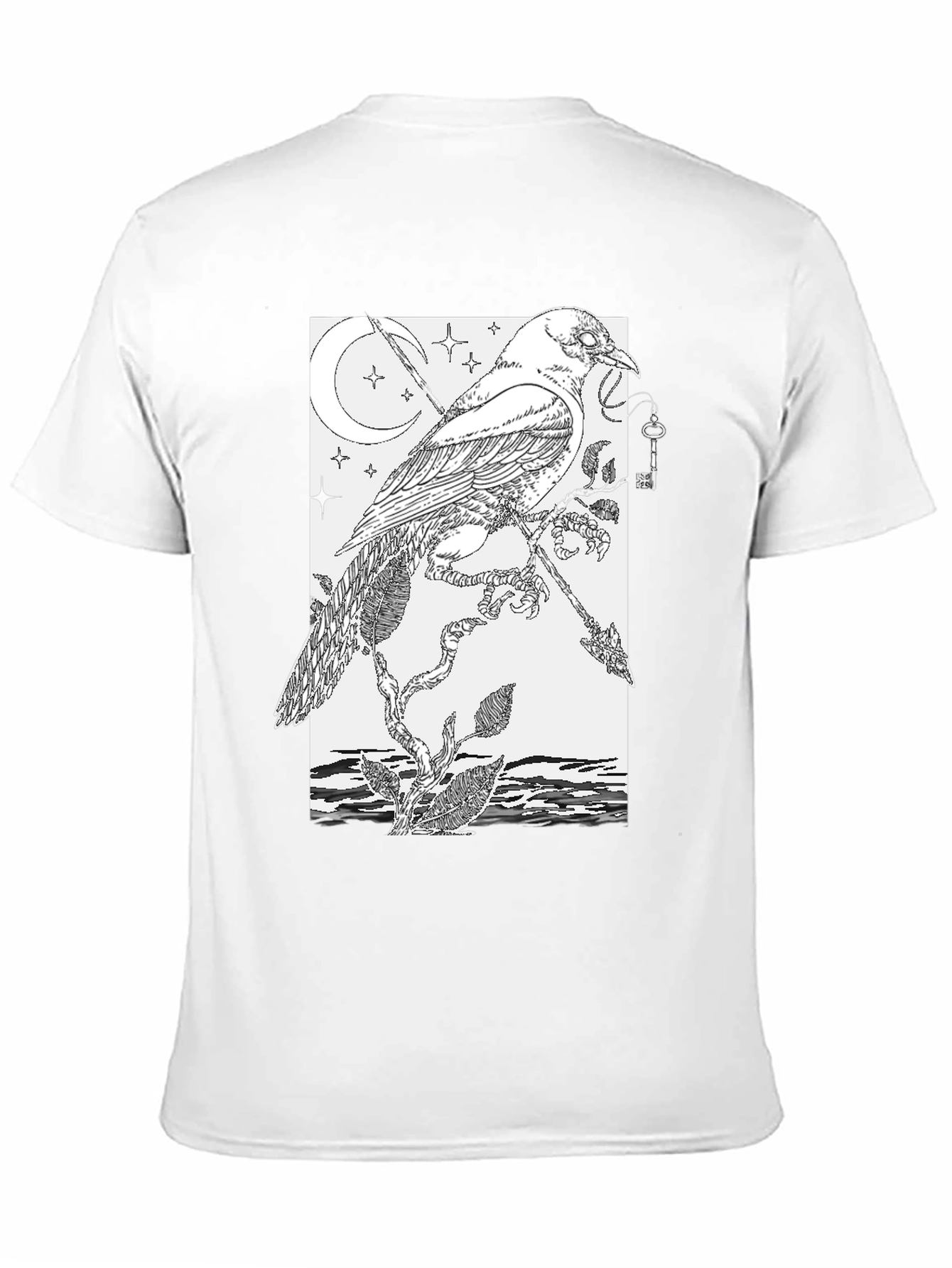 Raven & Key Graphic Tee - Black