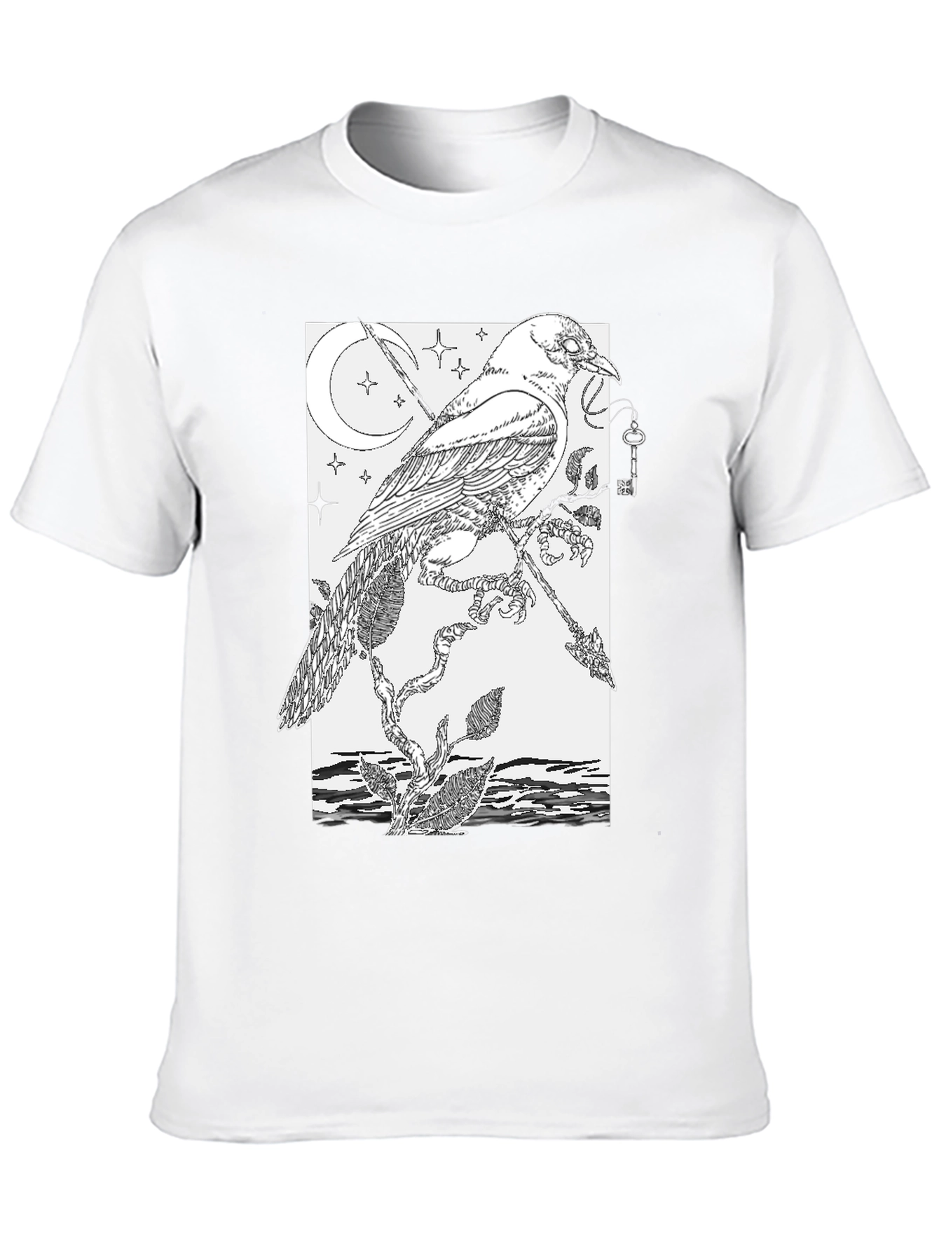 Raven & Key Graphic Tee - Black