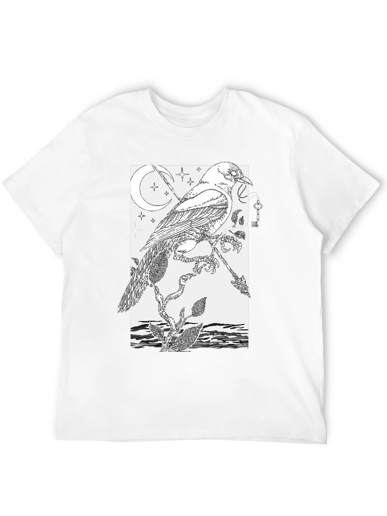 Raven & Key Graphic Tee - Black
