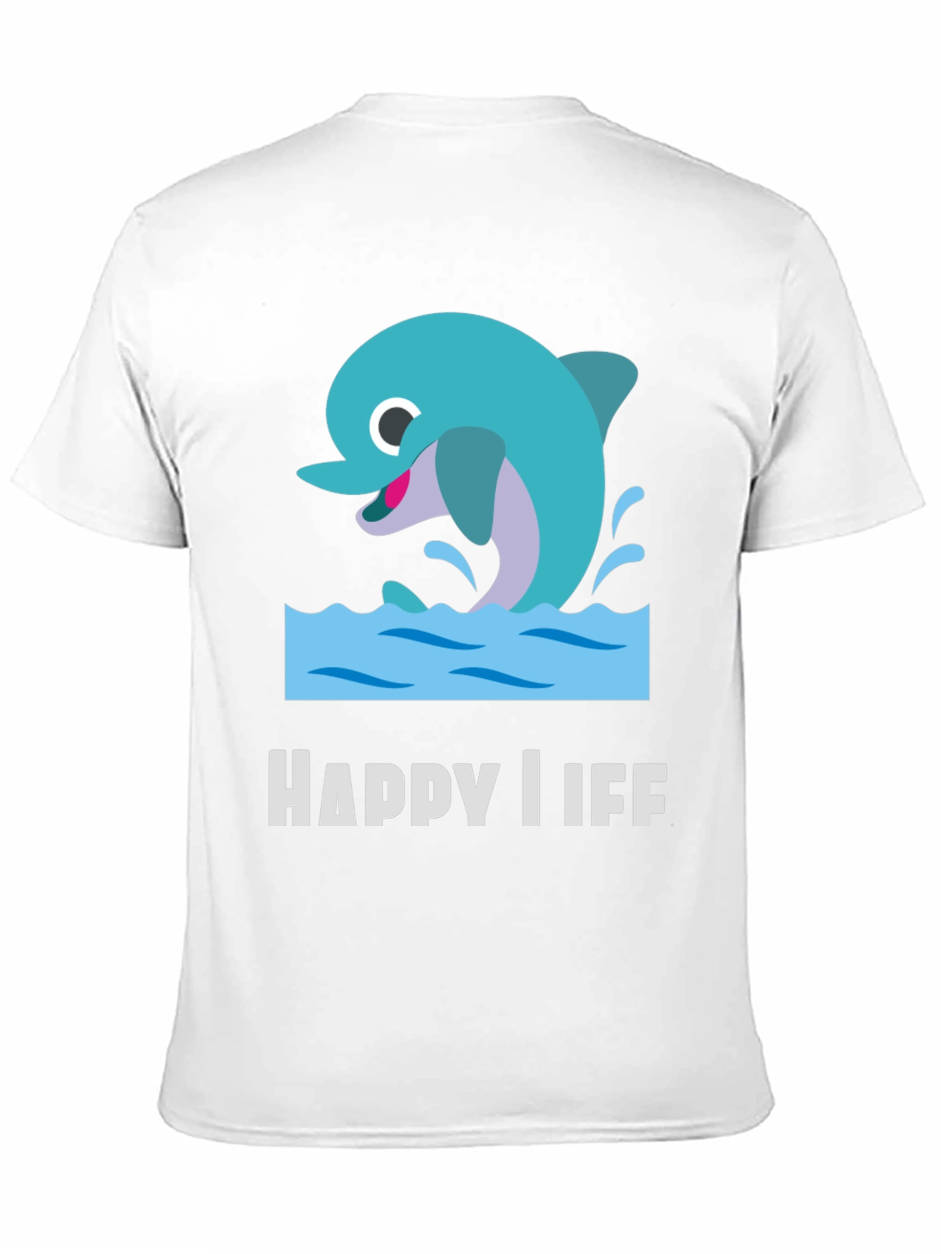 Happy Life Dolphin Graphic T-Shirt