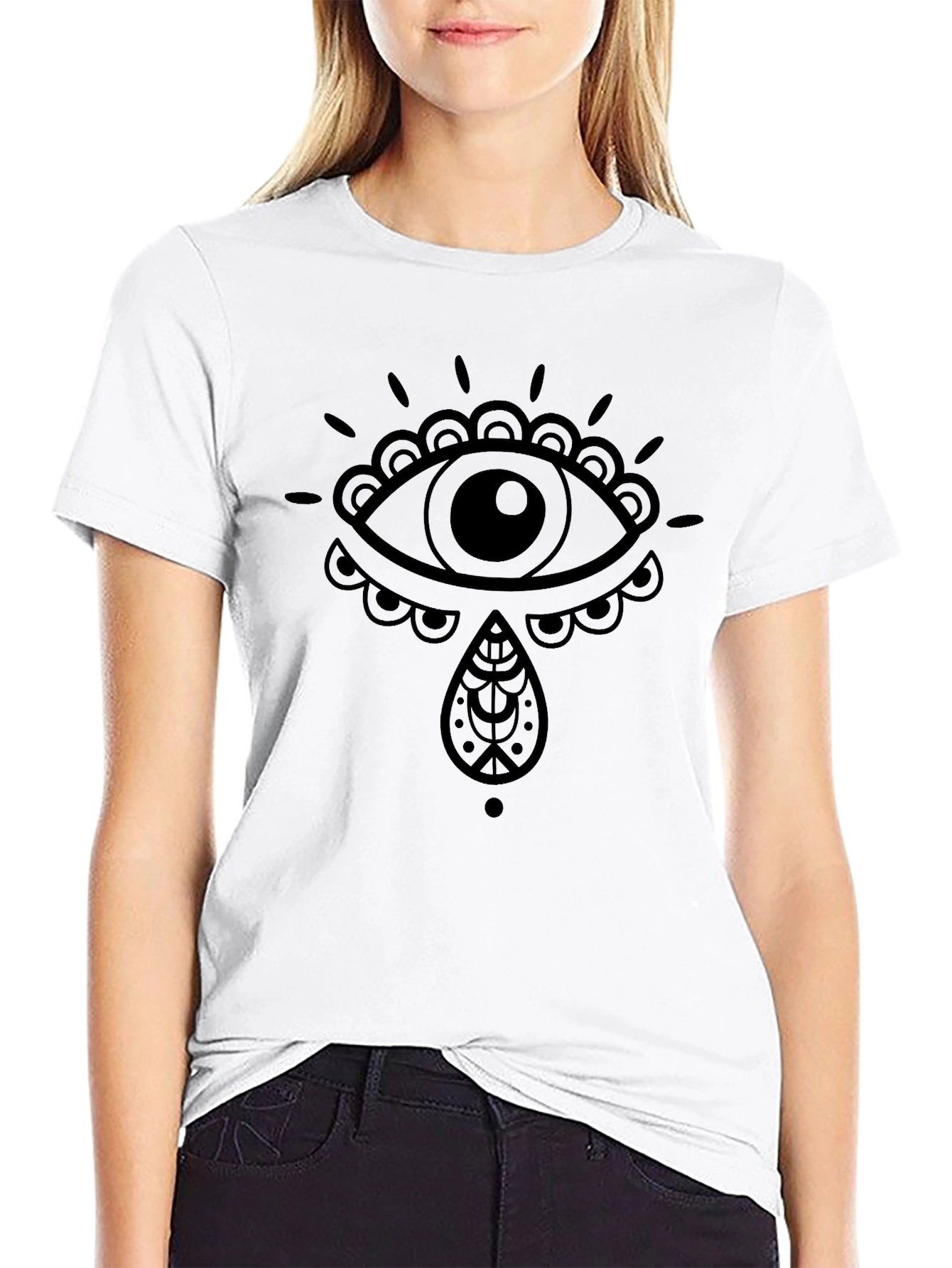 Eye Graphic Tee - Stylish Black Cotton T-Shirt