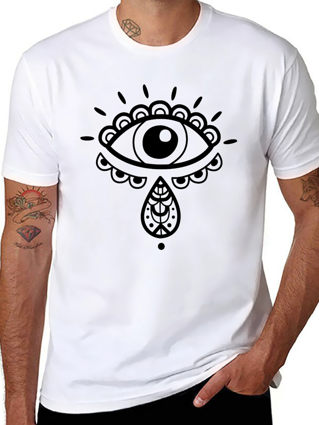 Eye Graphic Tee - Stylish Black Cotton T-Shirt
