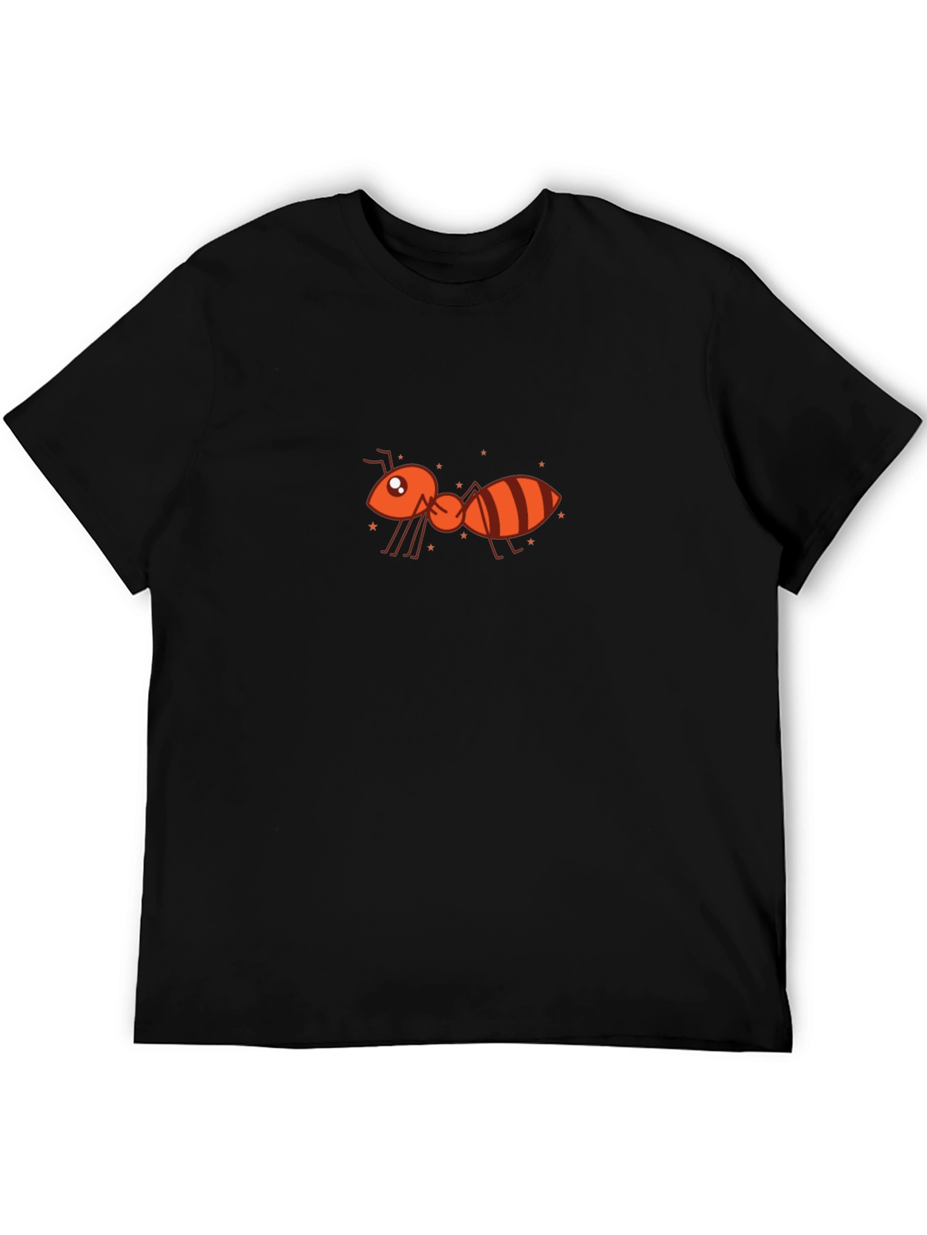 Ant Graphic Tee - Black Cotton Casual Top