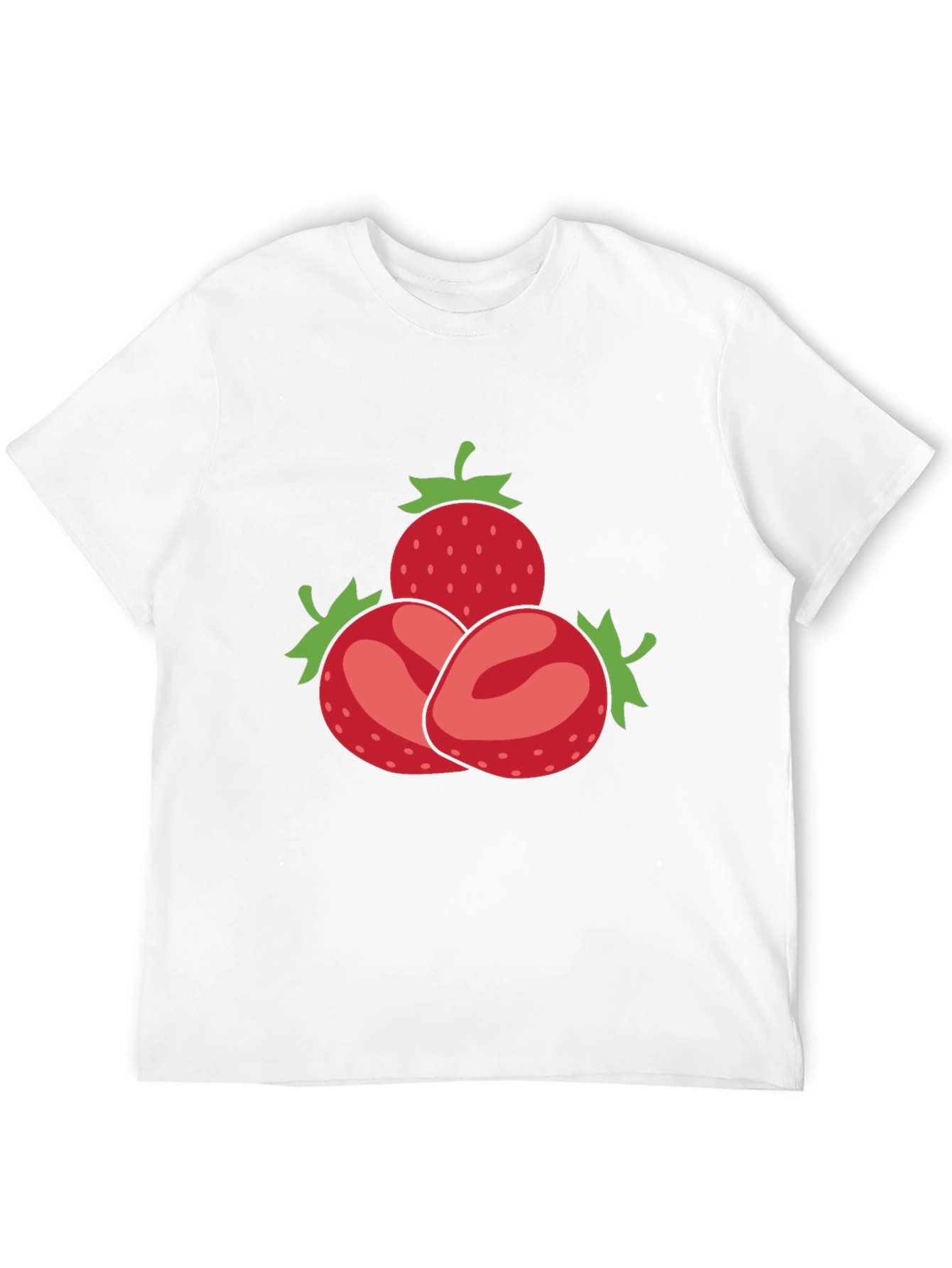 Strawberry Pattern Black T-Shirt