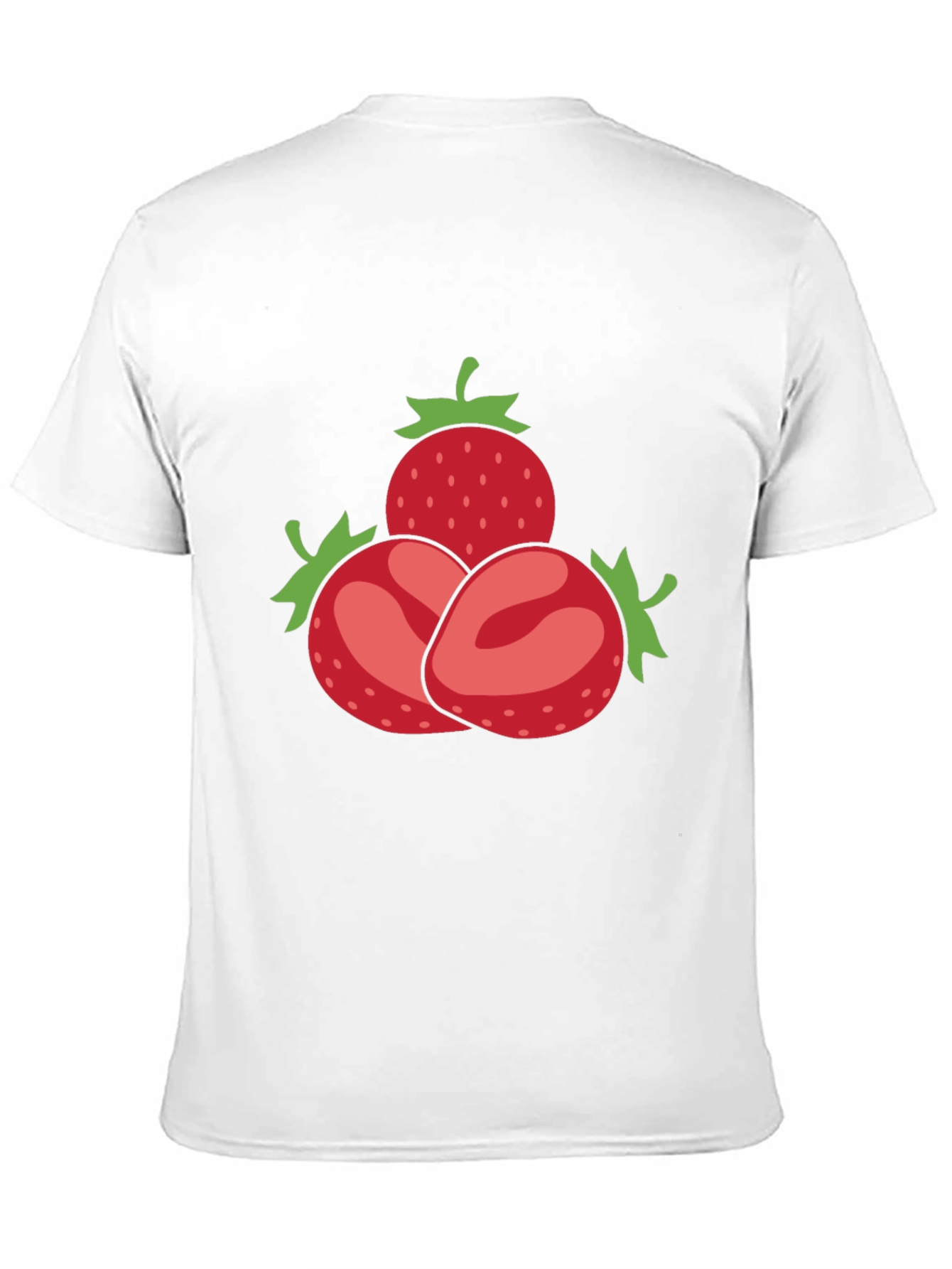 Strawberry Pattern Black T-Shirt