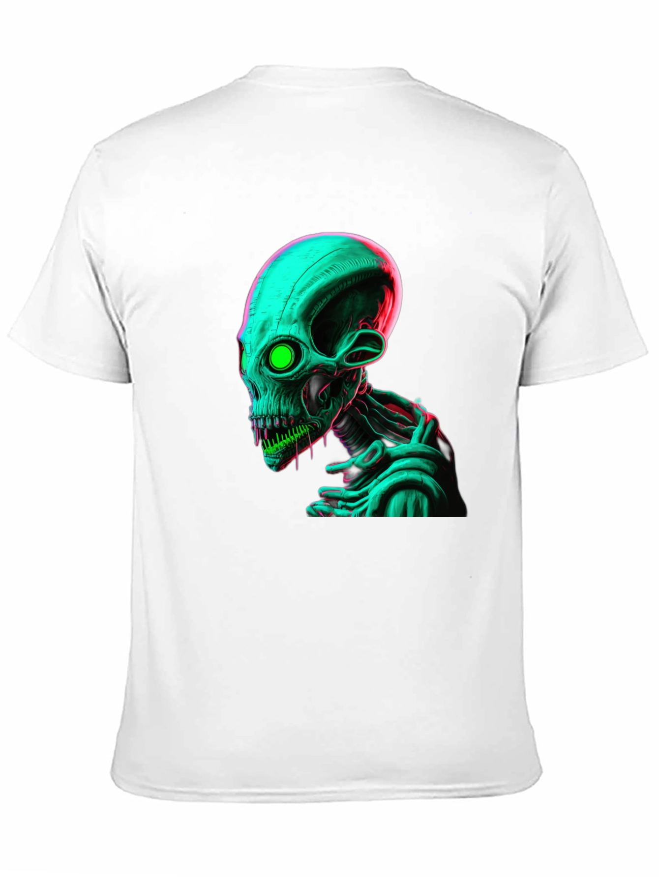 Neon Alien Graphic Black Tee Shirt
