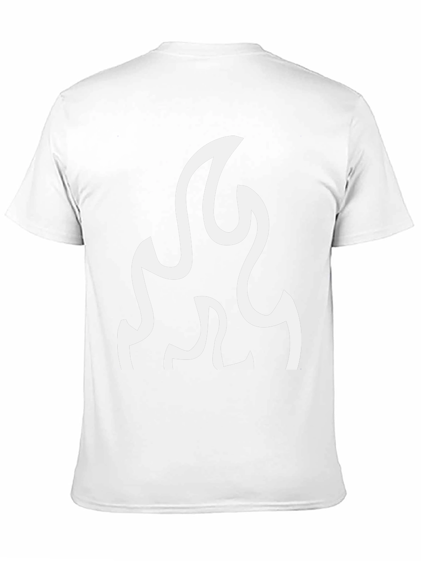 Black T-Shirt with White Flame Graphic