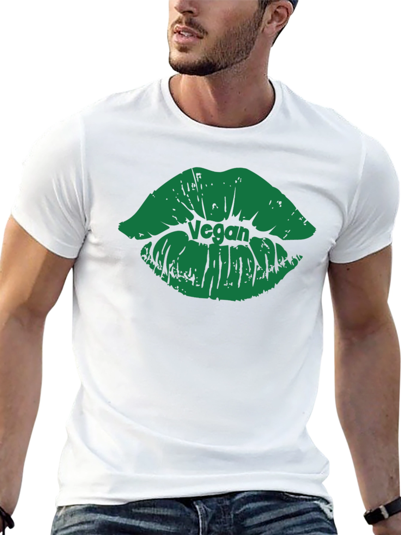 Vegan Lips Graphic T-Shirt - Black Cotton Tee