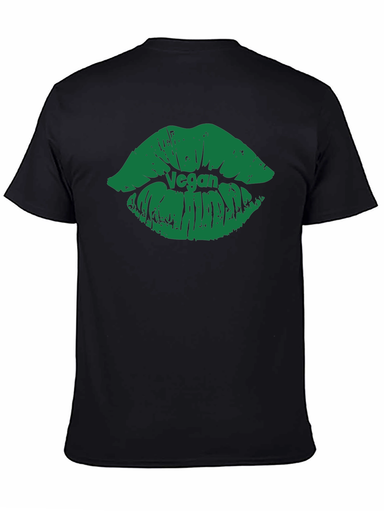 Vegan Lips Graphic T-Shirt - Black Cotton Tee