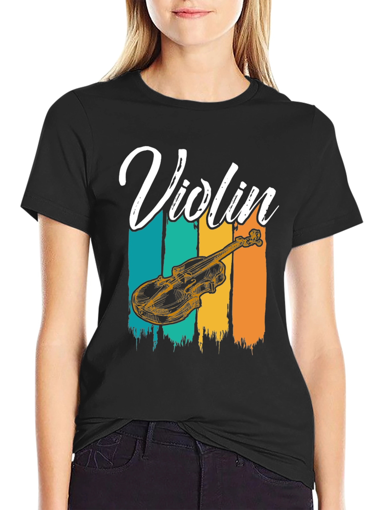 Violin Graphic Tee - Music Lover T-Shirt