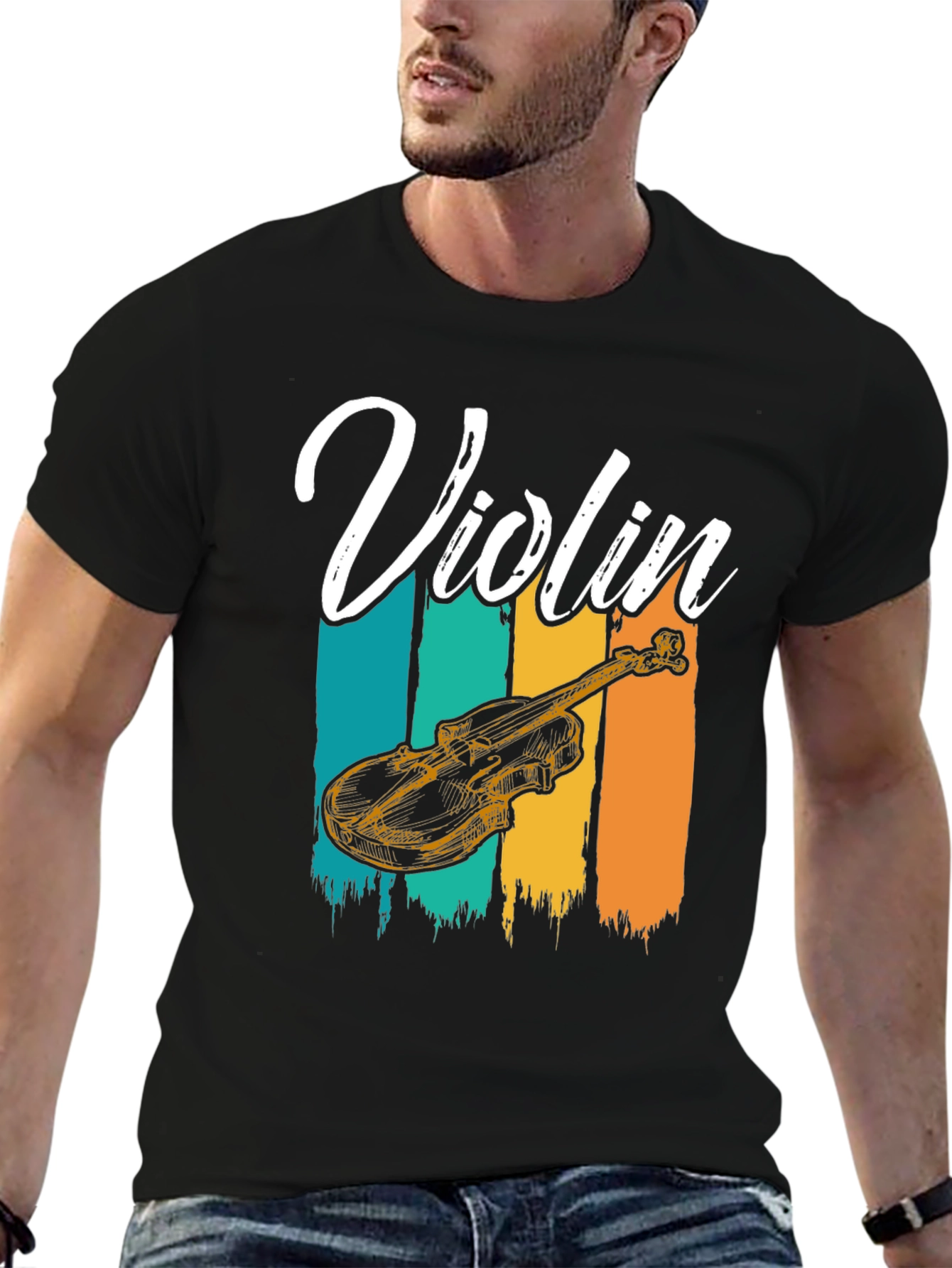Violin Graphic Tee - Music Lover T-Shirt