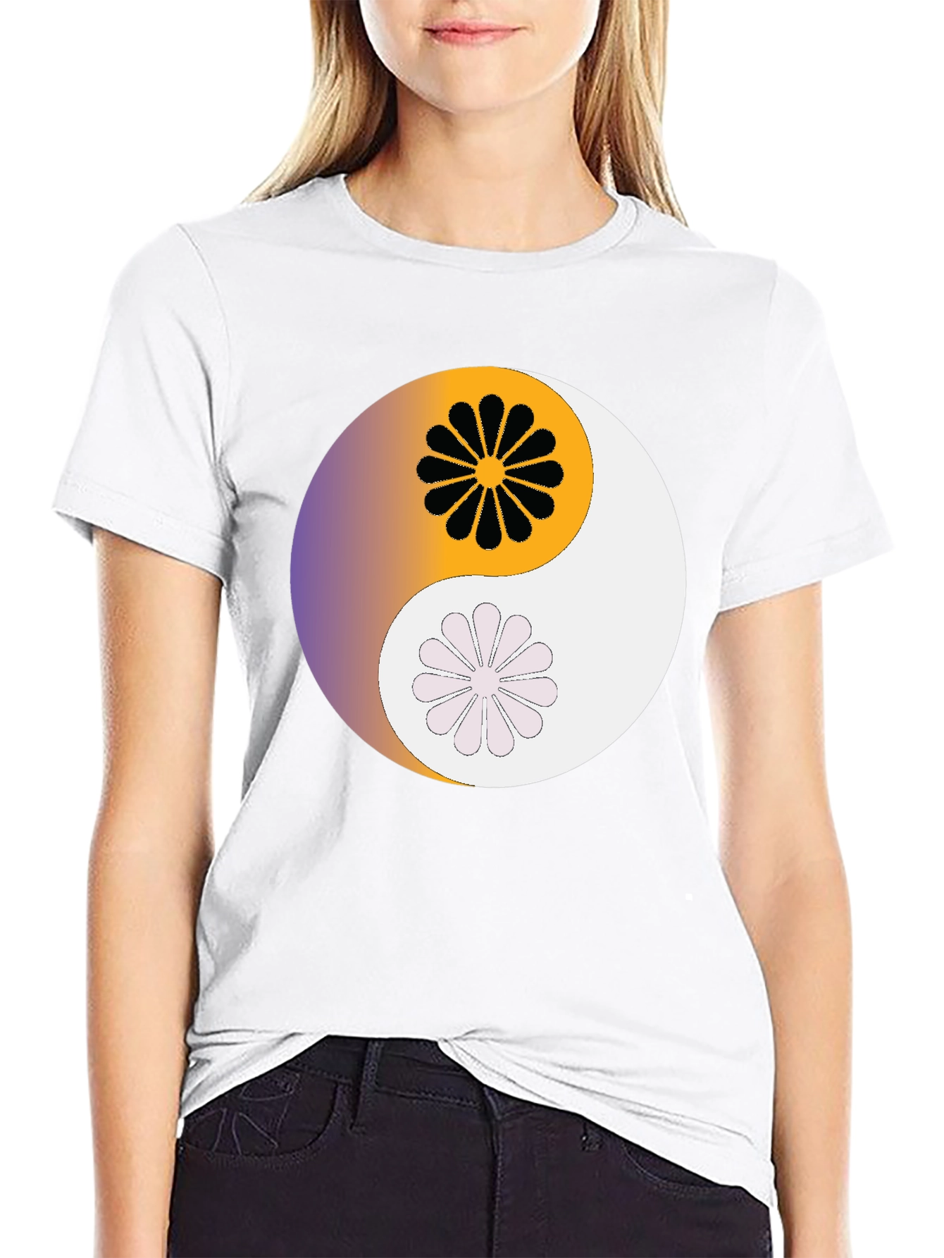 Yin Yang Floral T-Shirt - Harmony & Style