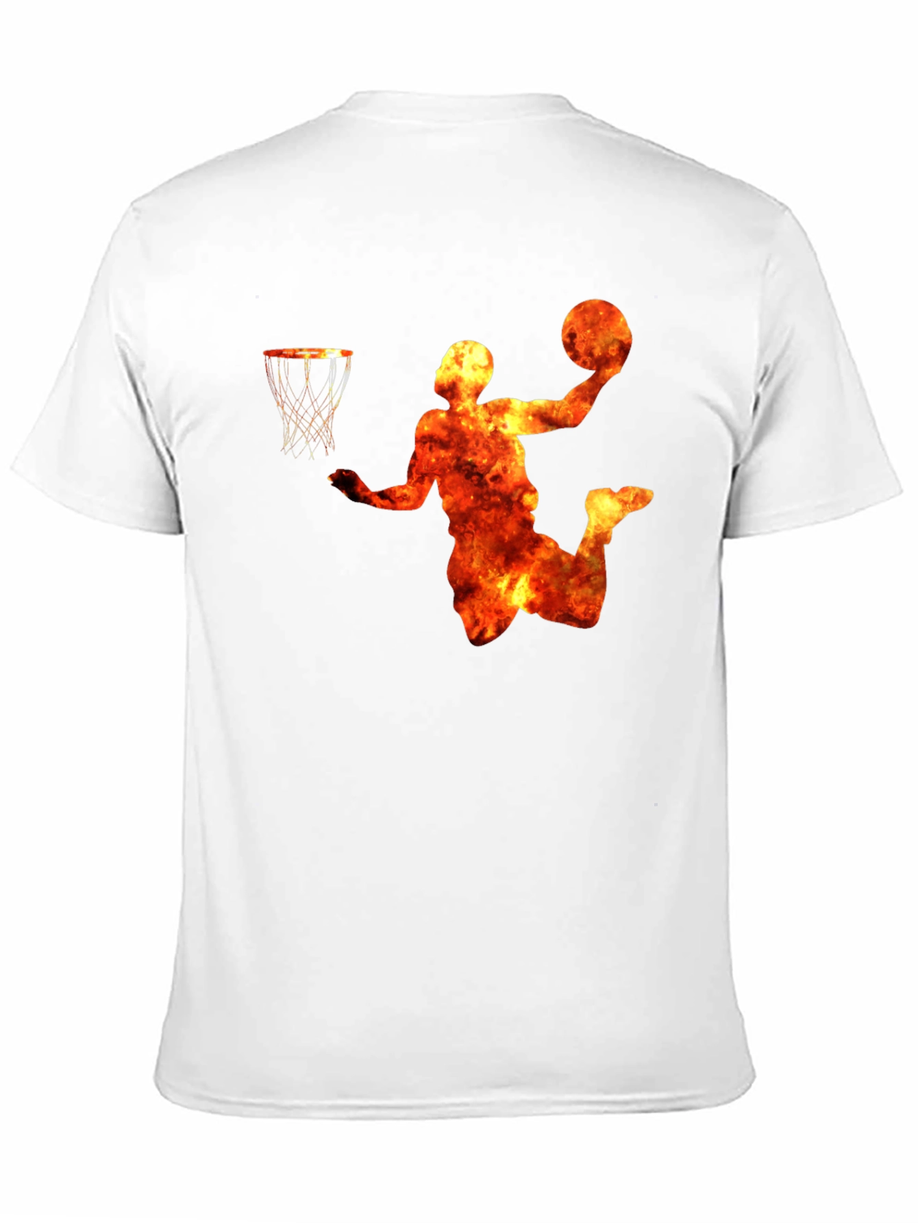 Flaming Basketball Player Graphic T-Shirt