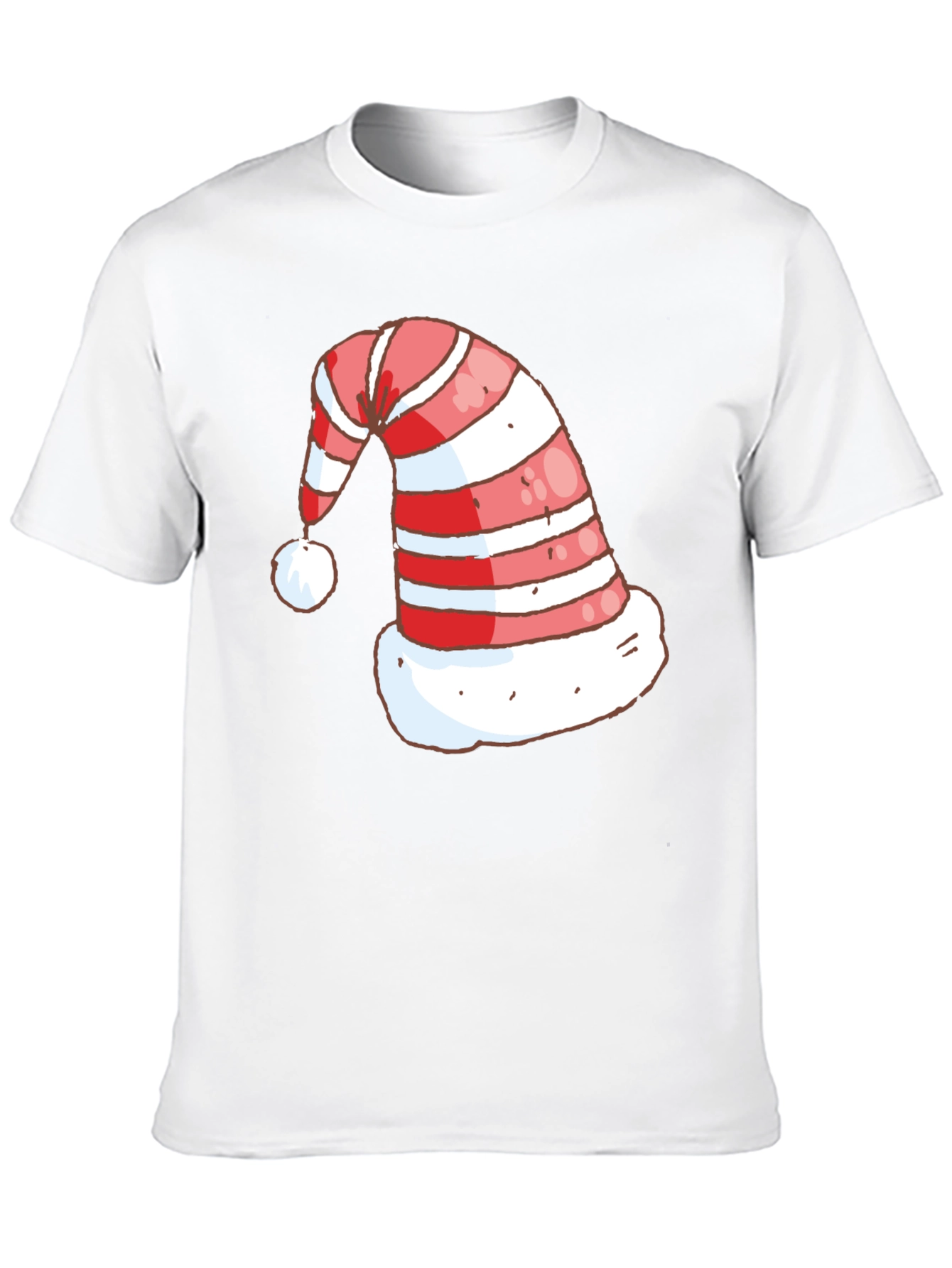 Festive Christmas Hat Graphic Tee - Holiday Spirit