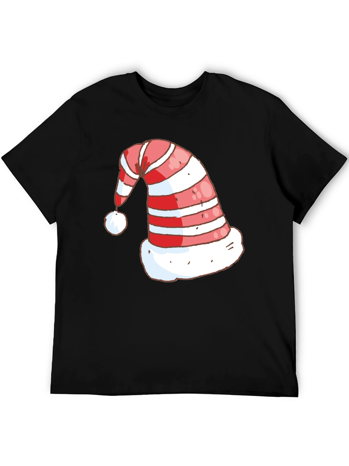 Festive Christmas Hat Graphic Tee - Holiday Spirit