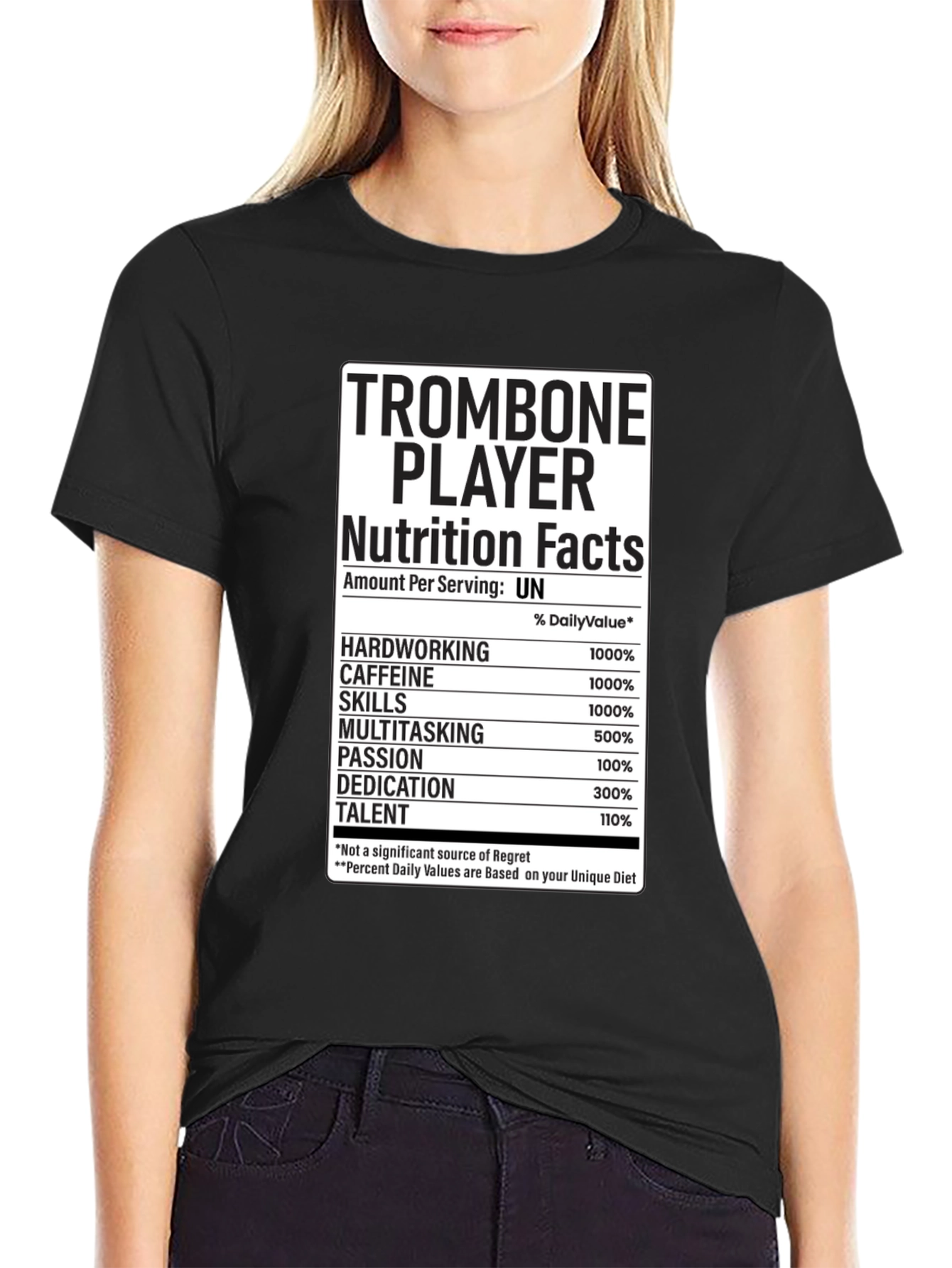 Trombone Player Nutrition Facts T-Shirt