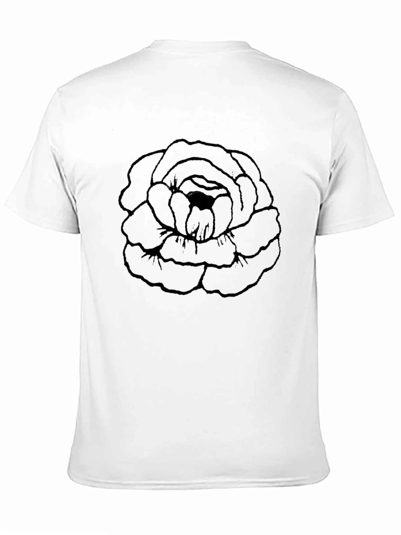 Black Rose Graphic Tee - Modern Floral Design