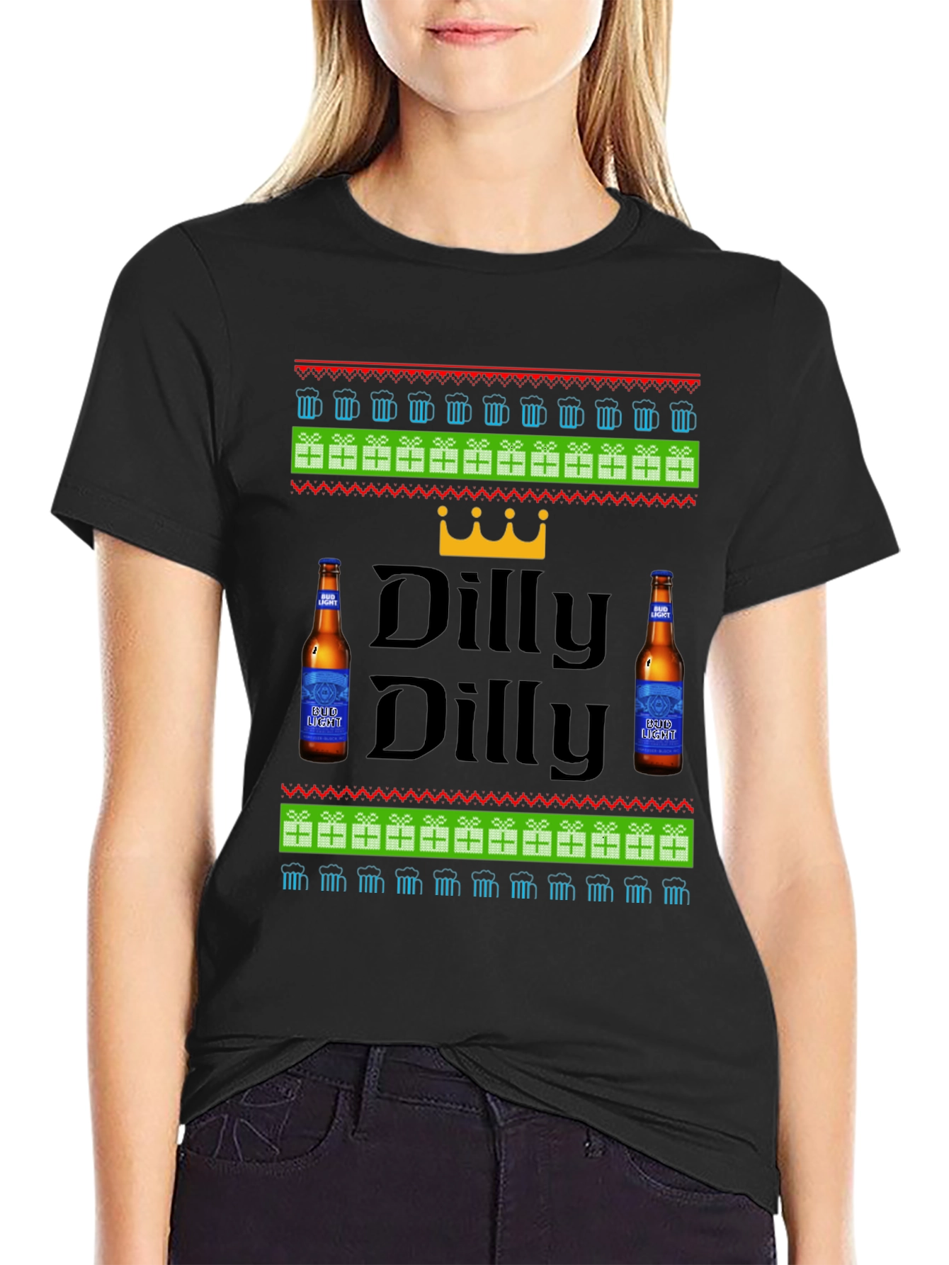 Dilly Dilly Beer Ugly Christmas T-Shirt