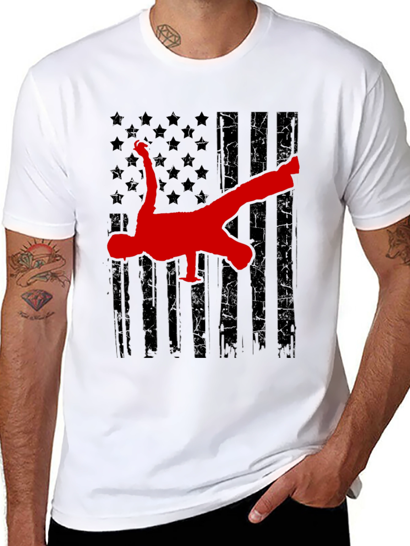 Breakdance American Flag Graphic Tee