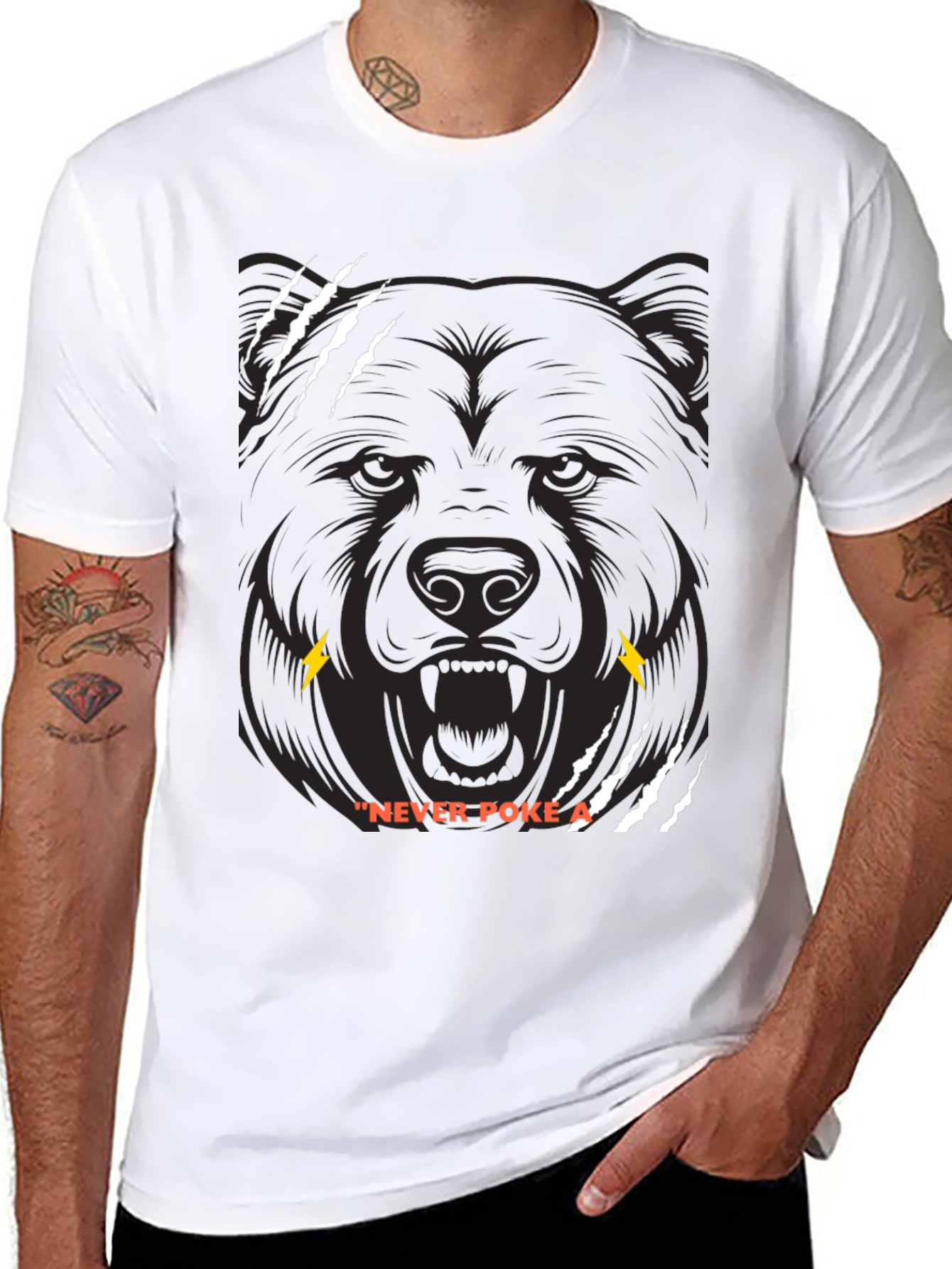Bear Claw Graphic T-Shirt - Never Poke the Bear