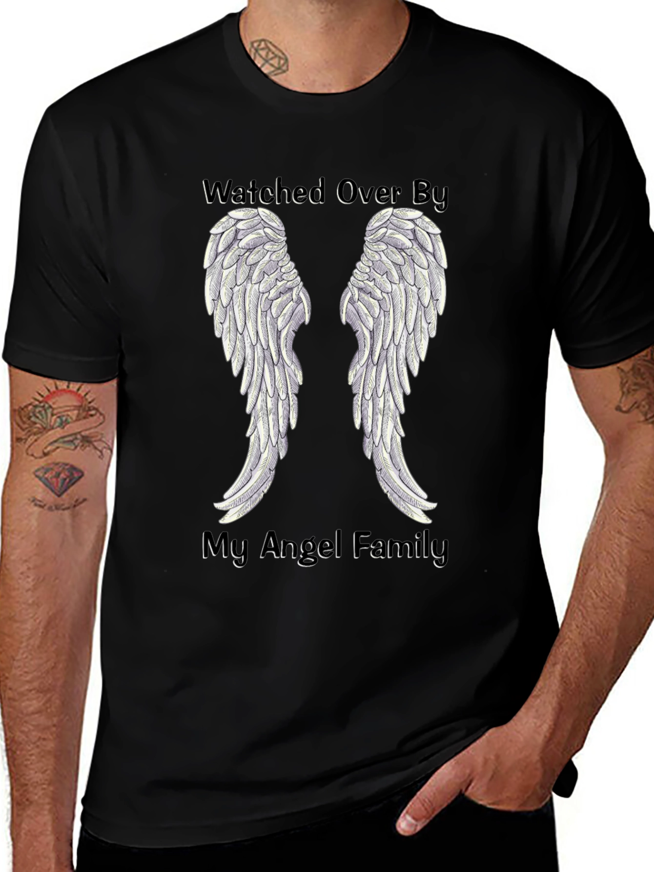 Watched Over By My Angel Family T-Shirt