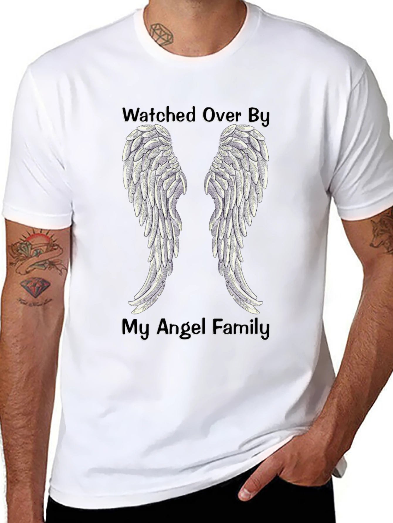 Watched Over By My Angel Family T-Shirt