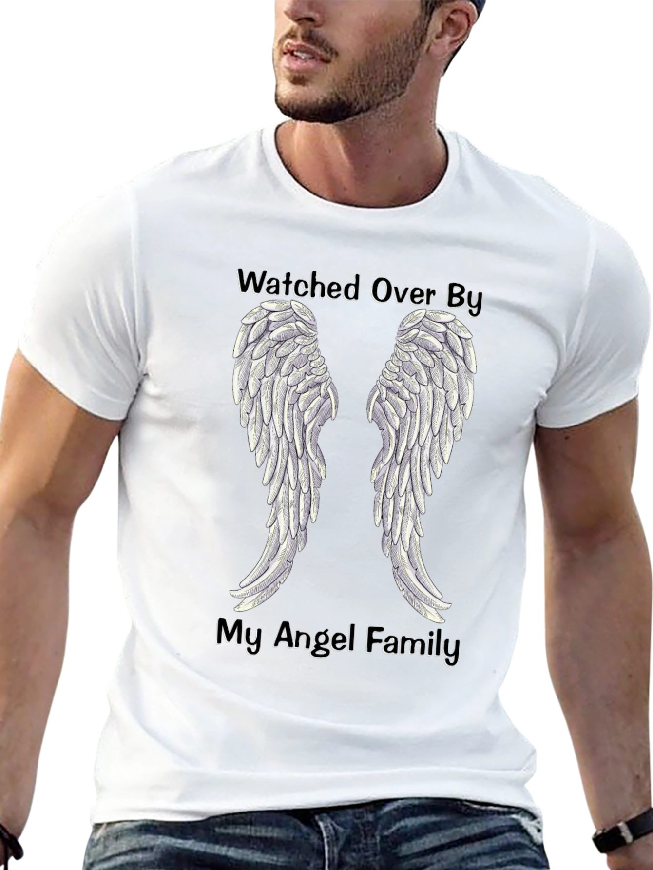 Watched Over By My Angel Family T-Shirt