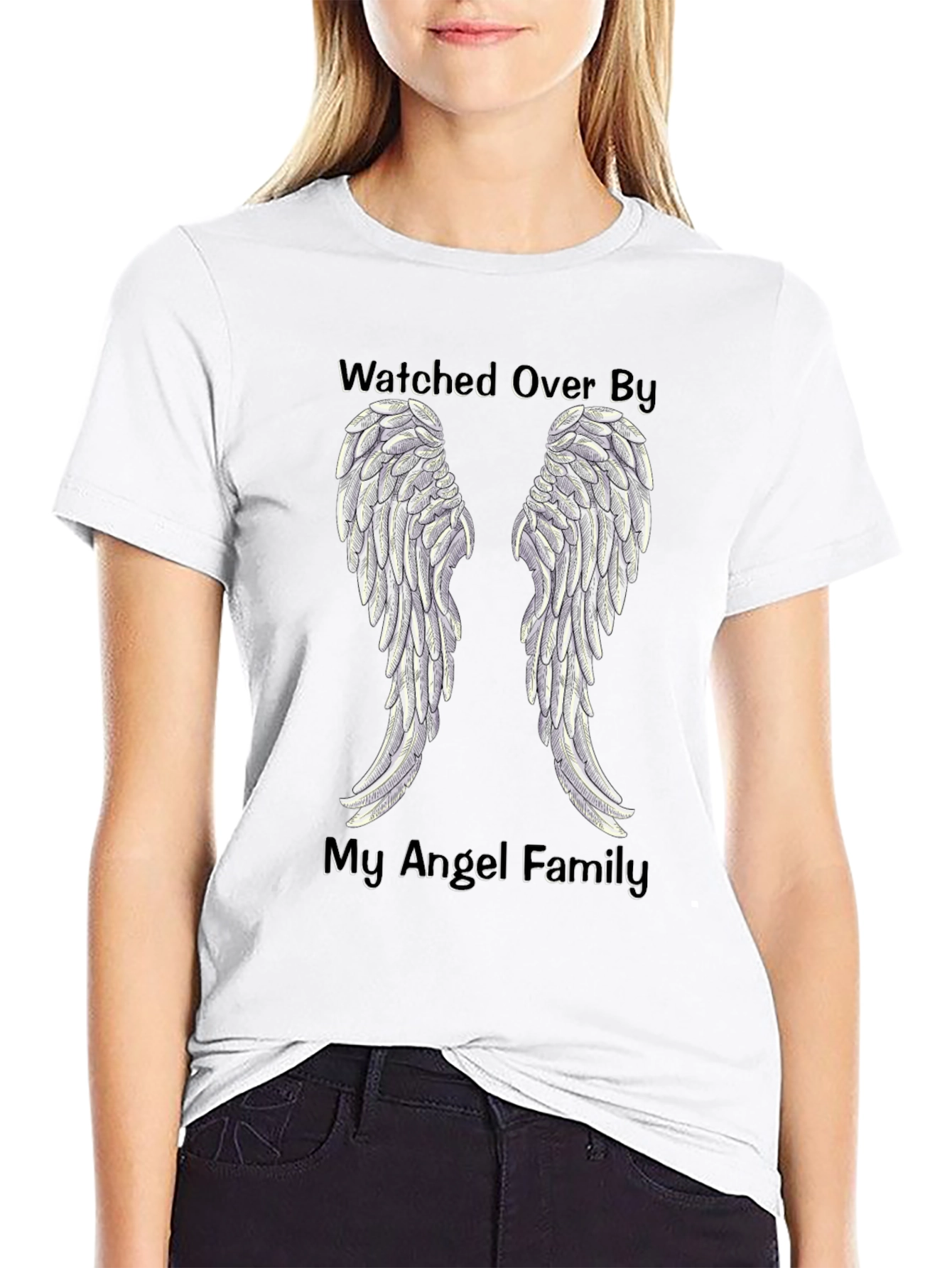 Watched Over By My Angel Family T-Shirt