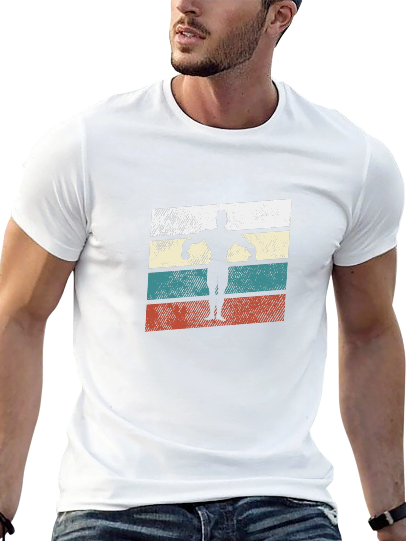 Retro Bodybuilder T-Shirt - Classic Gym Style