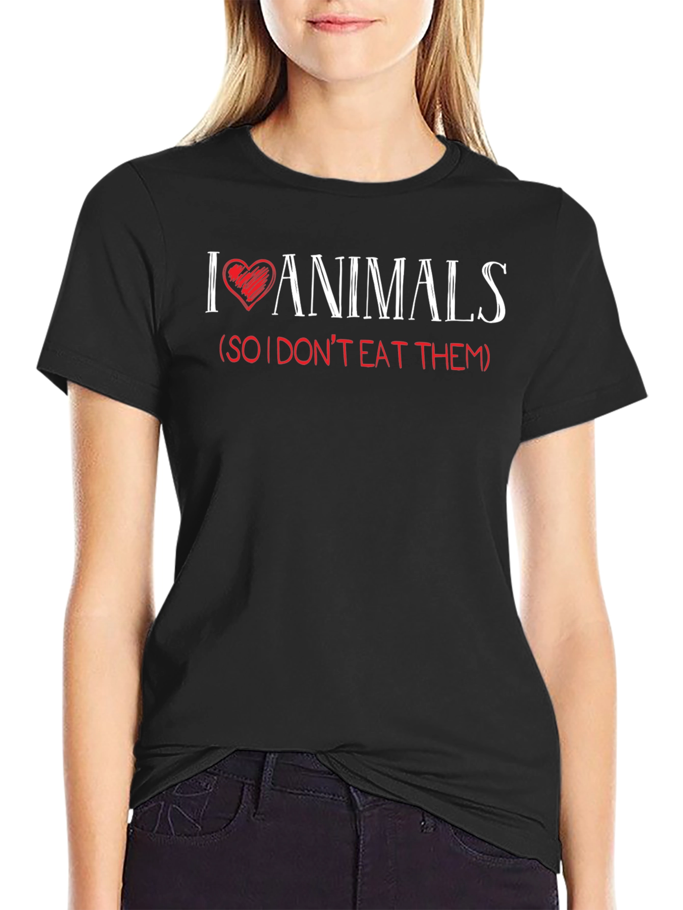 I Love Animals Graphic T-Shirt - Vegan Friendly