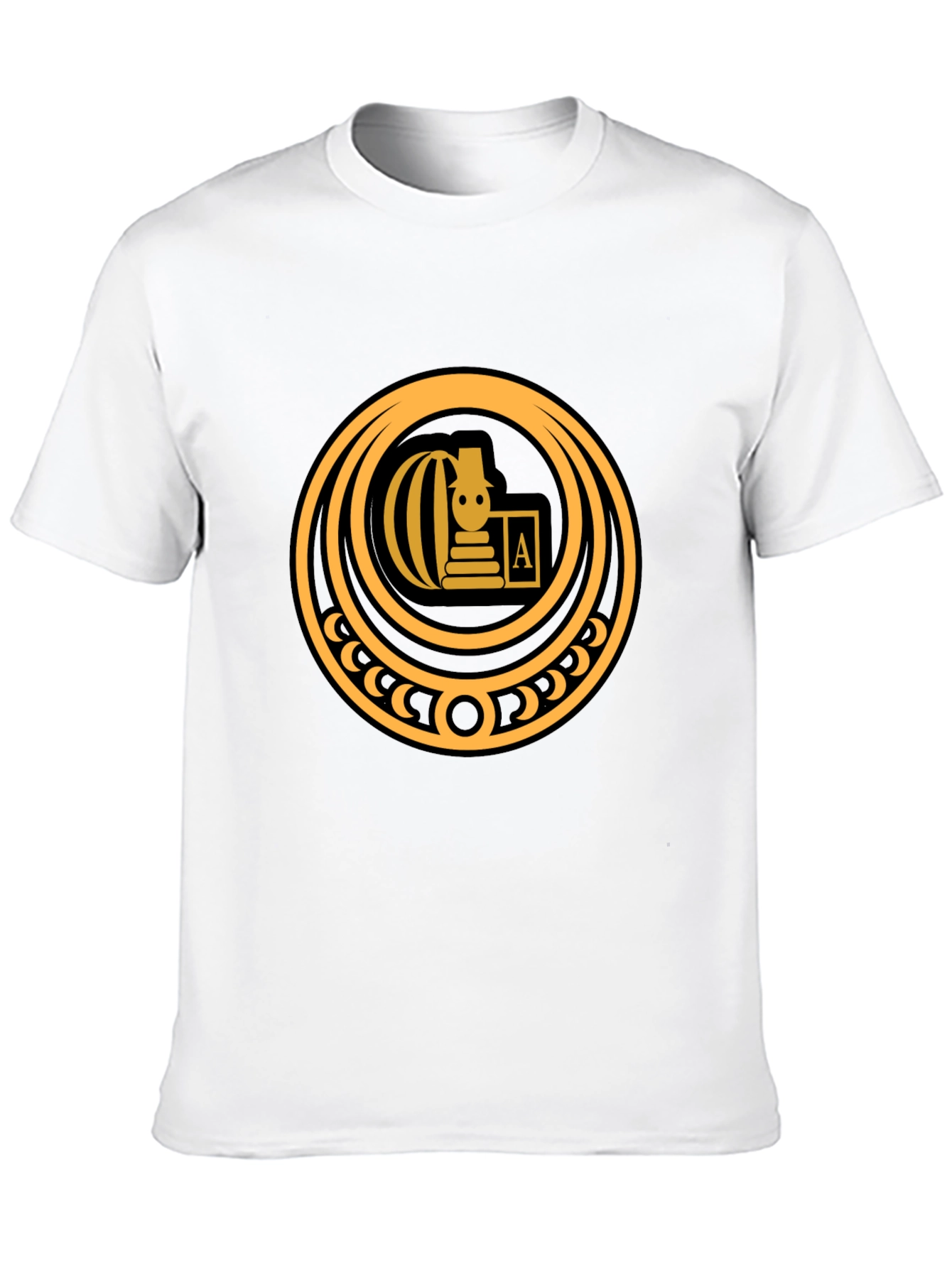 Stylish Black T-Shirt with Gold Emblem
