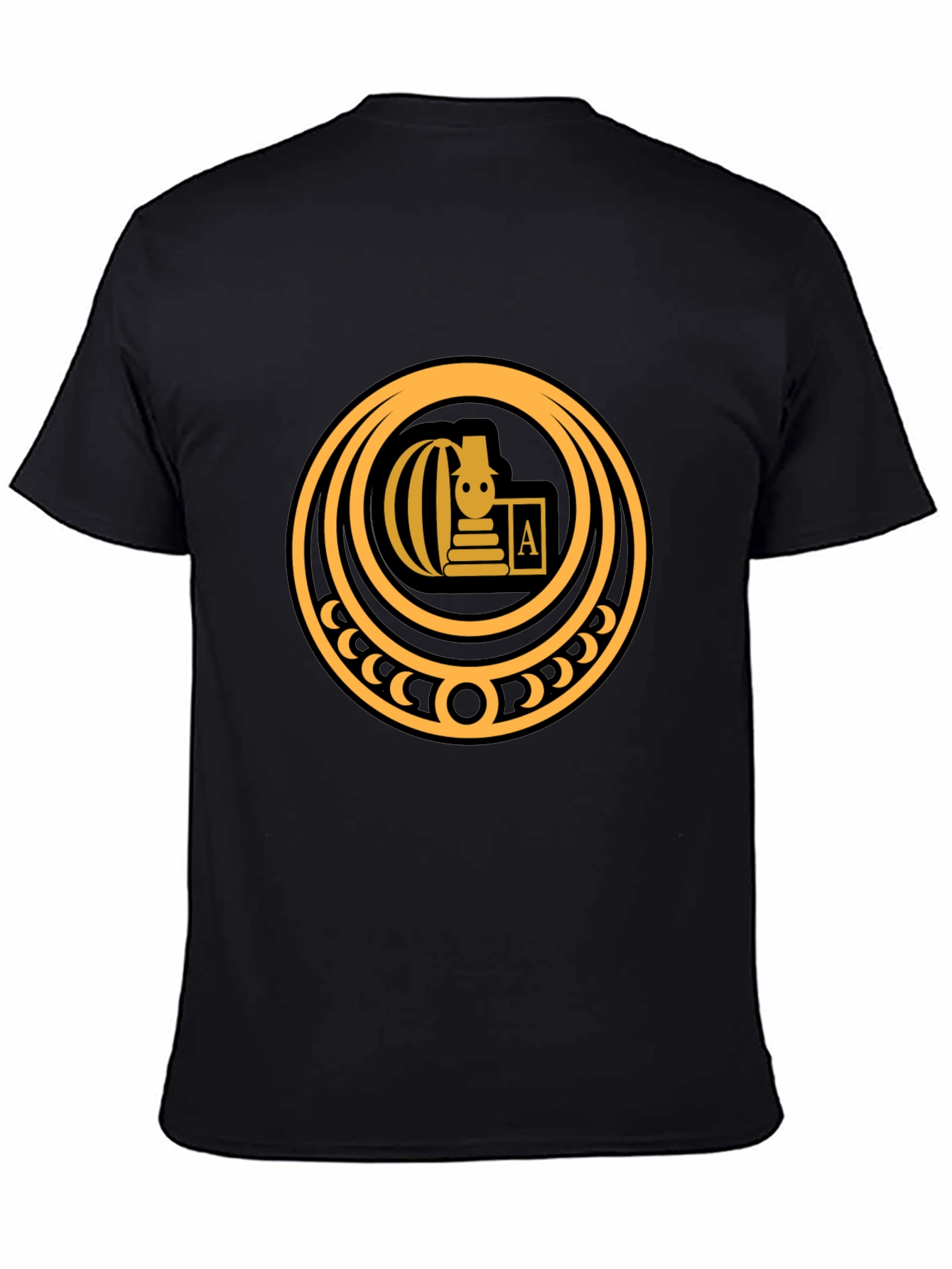 Stylish Black T-Shirt with Gold Emblem