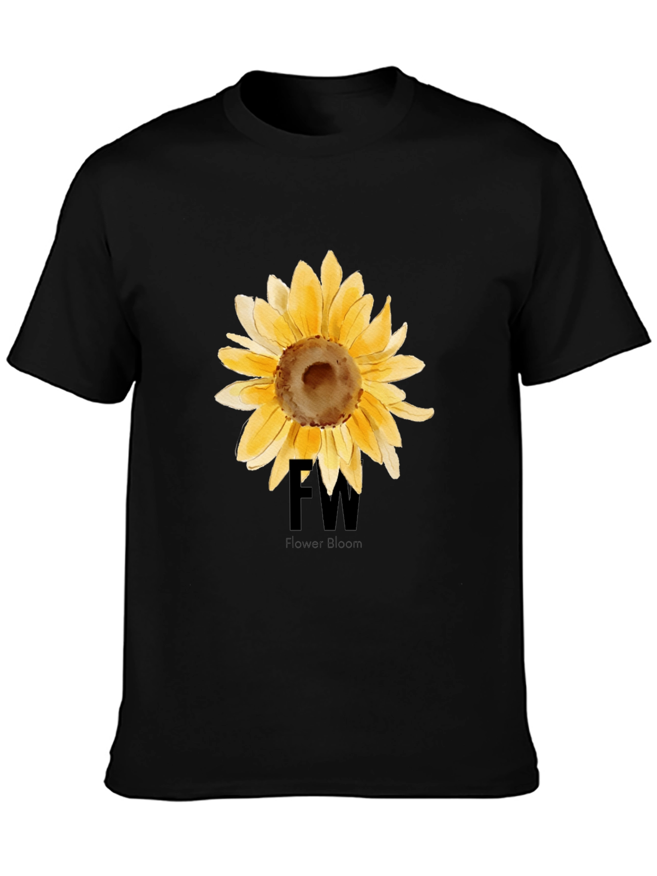Sunflower Graphic Black T-Shirt