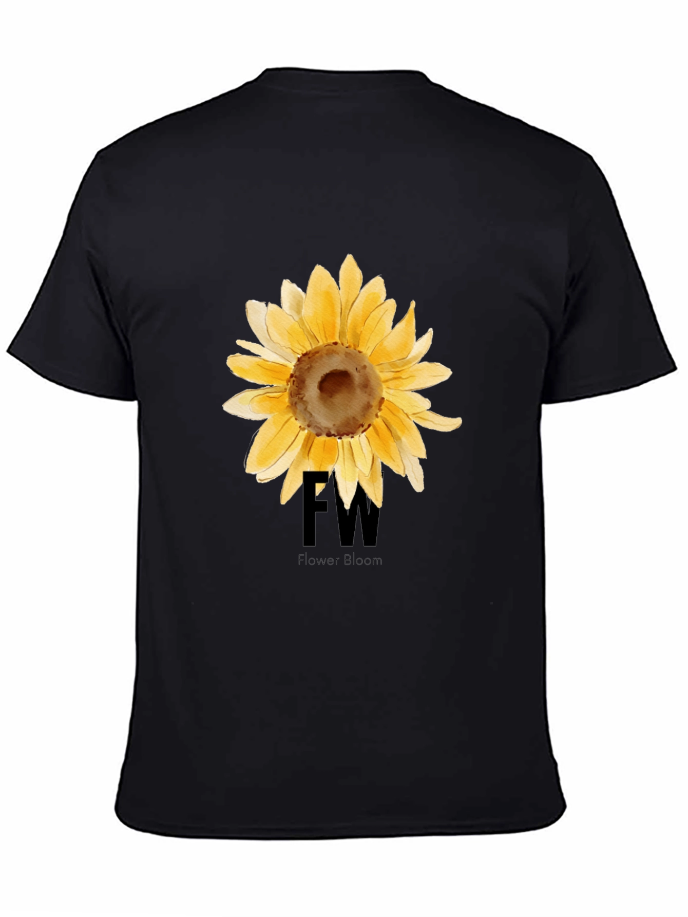 Sunflower Graphic Black T-Shirt