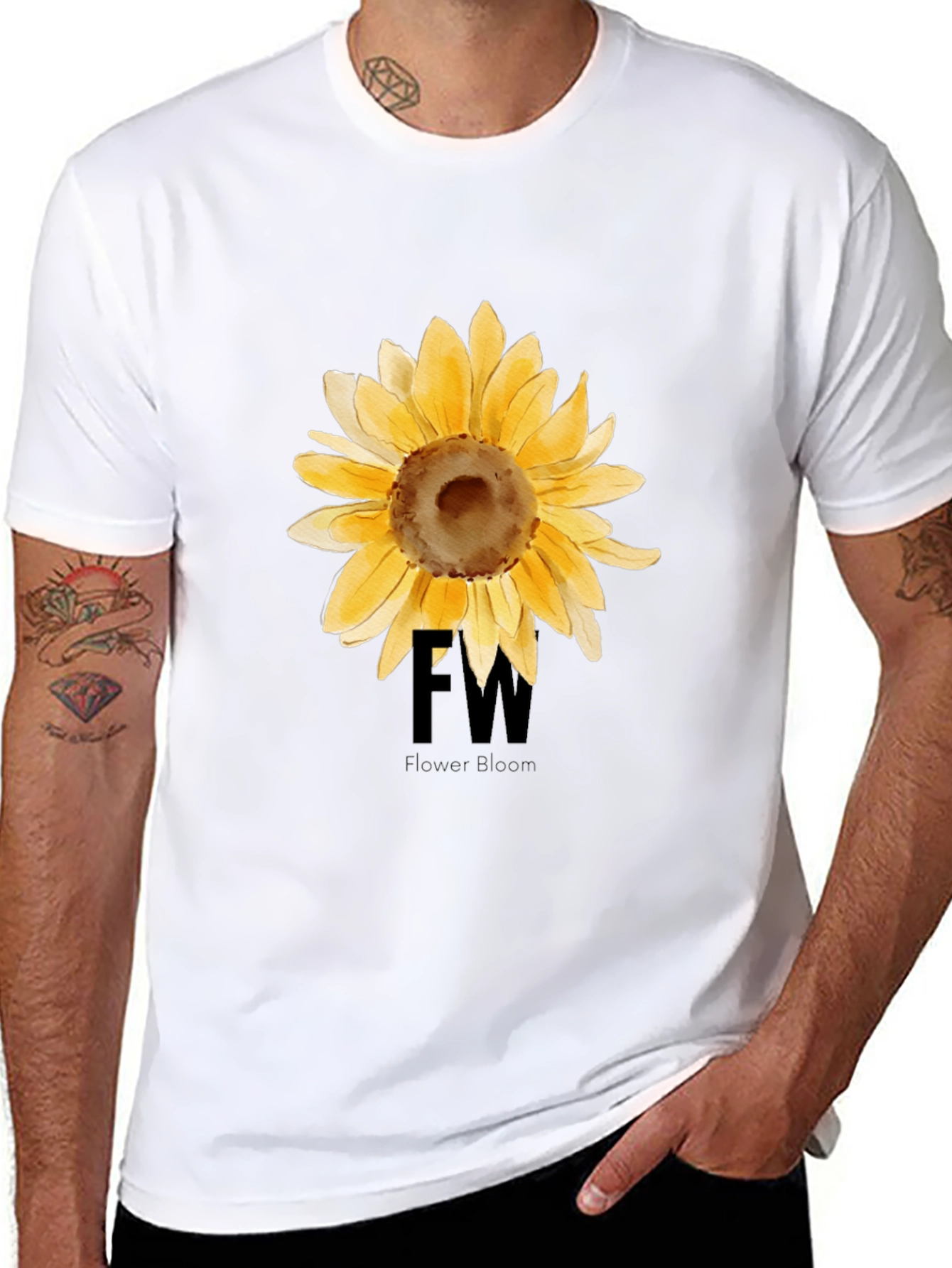 Sunflower Graphic Black T-Shirt