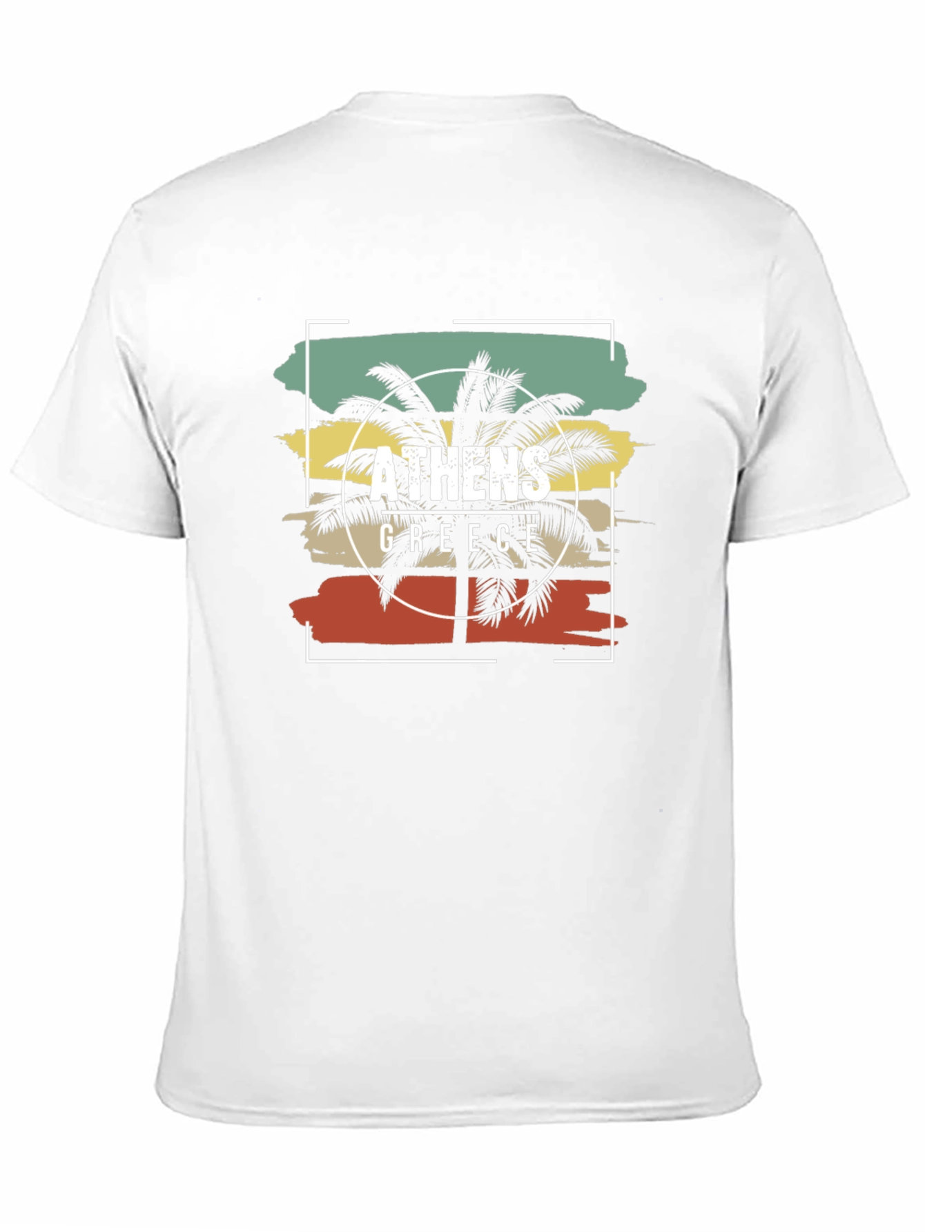 Athens Greece Palm Tree T-Shirt Retro Style Tee
