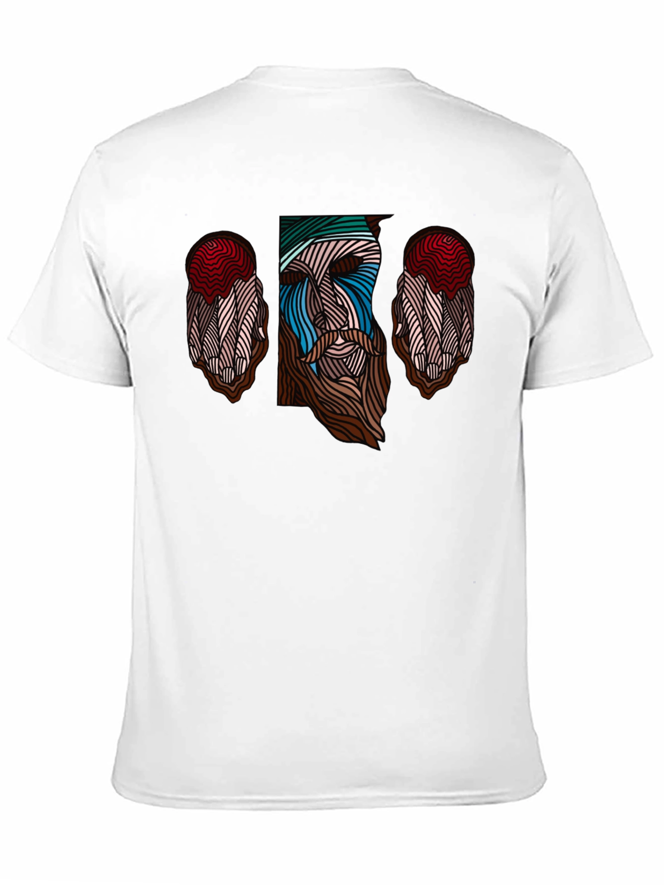 Abstract Face Graphic Tee - Stylish Mens Black T-Shirt