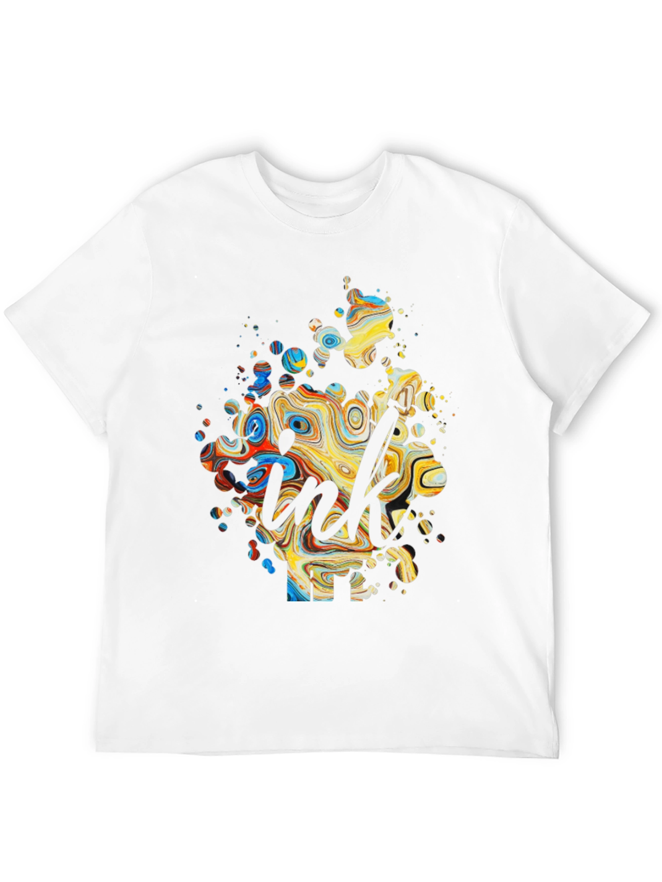 Abstract Ink Splatter Graphic Tee - Black