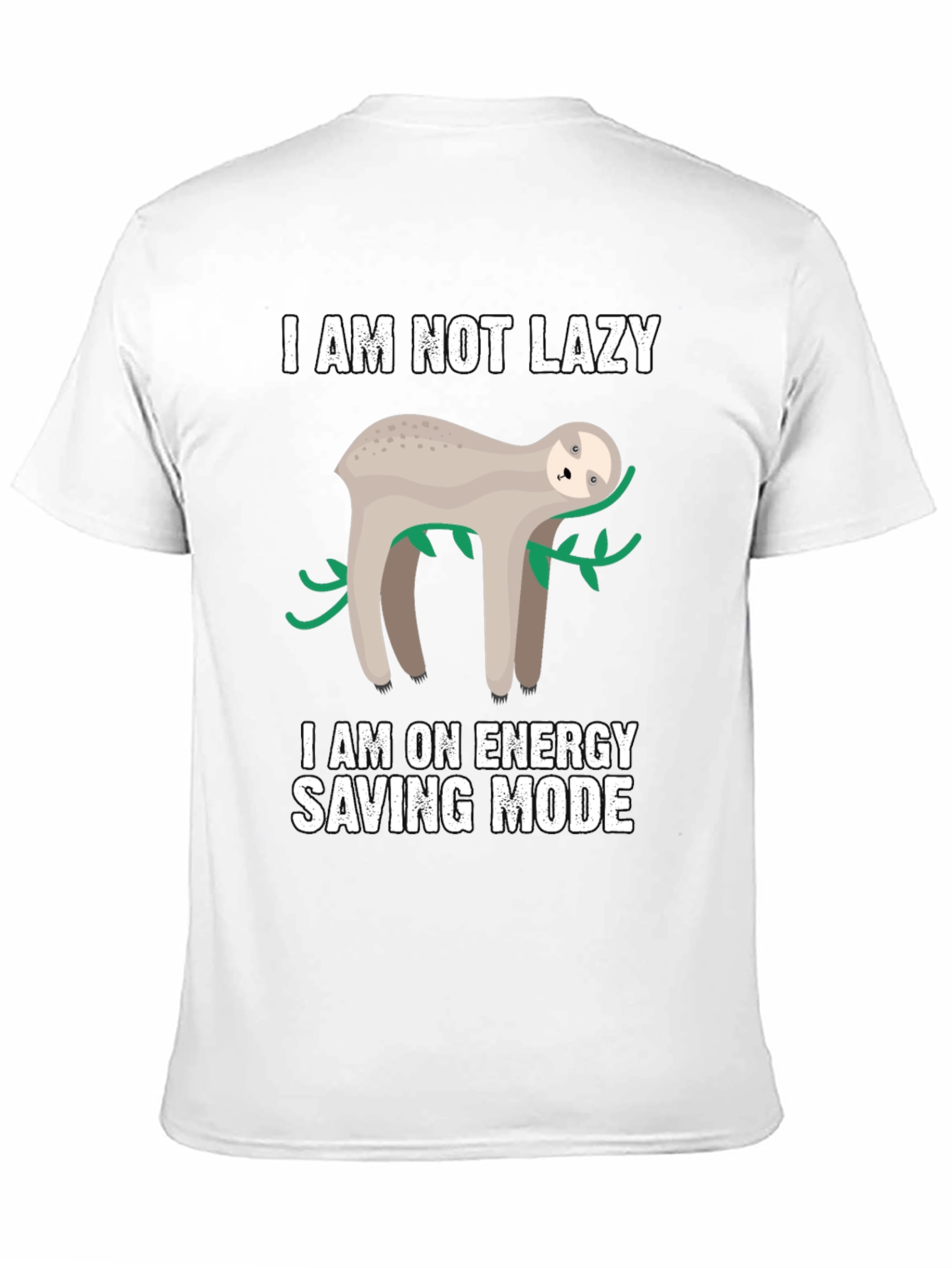 Lazy Sloth Energy Saving Mode Graphic T-Shirt