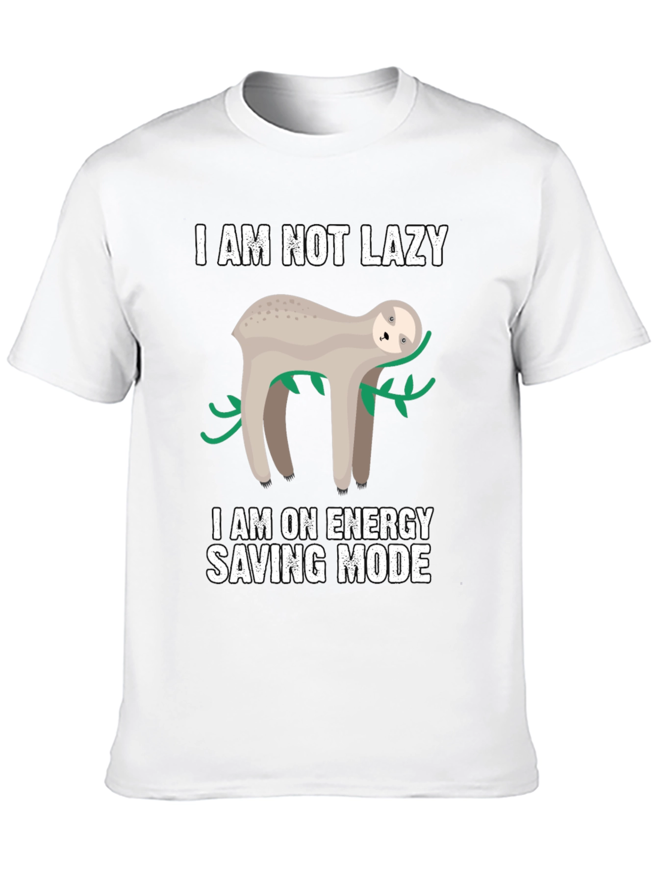 Lazy Sloth Energy Saving Mode Graphic T-Shirt