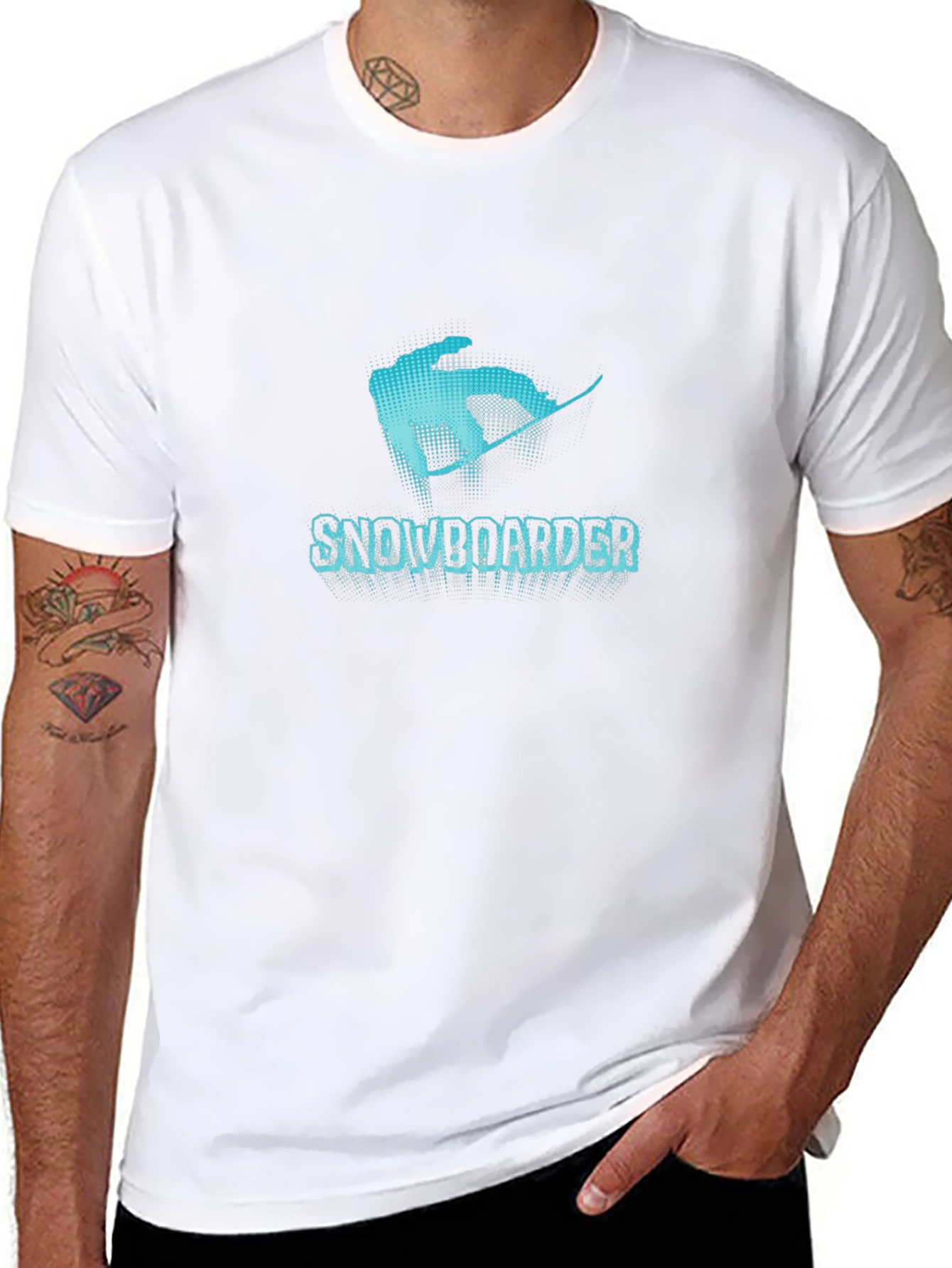 Snowboarder Graphic Tee - Black Cotton T-Shirt